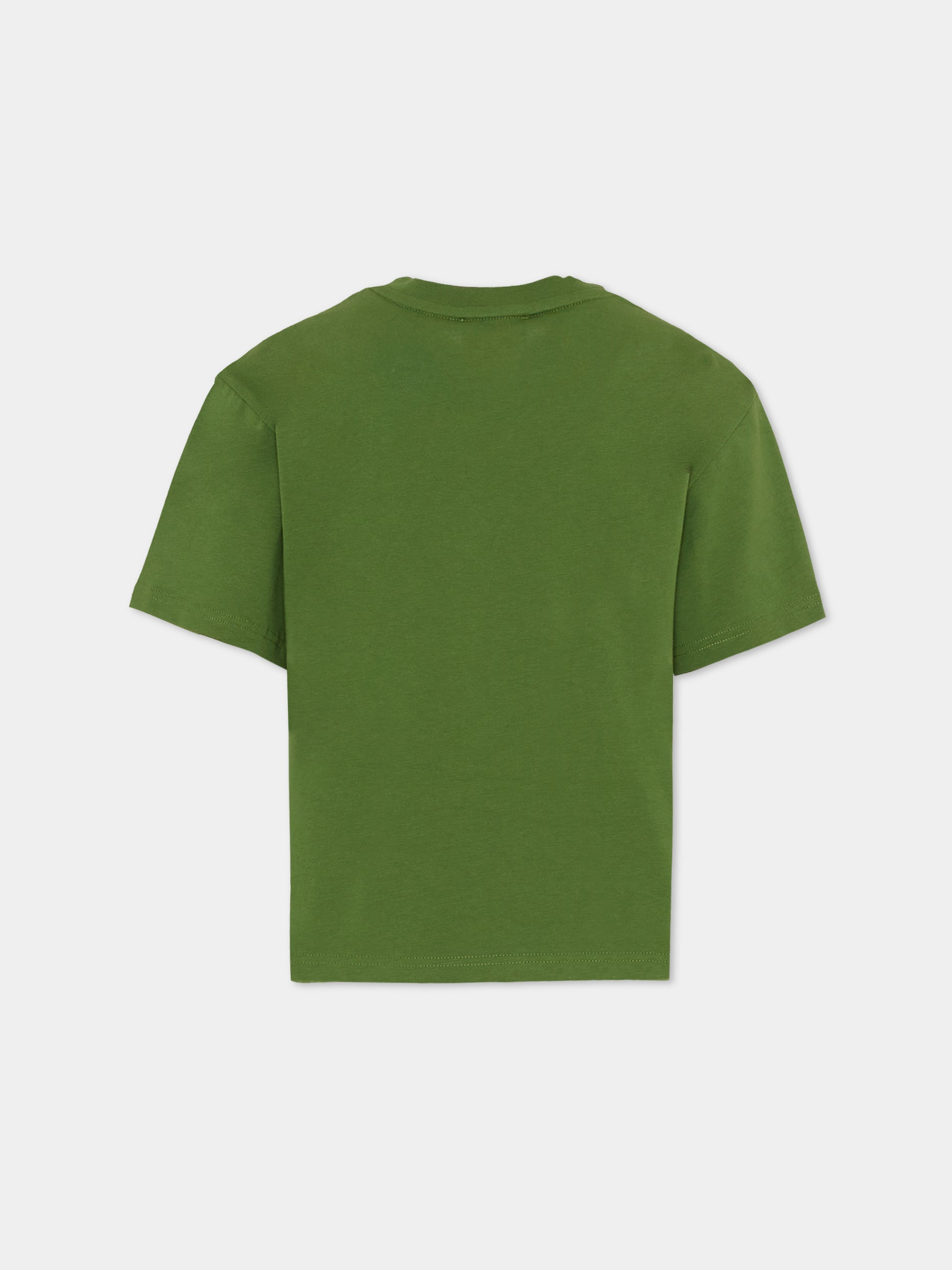 T-shirt verde per bambino con logo,Lanvin Petite,N30283 625
