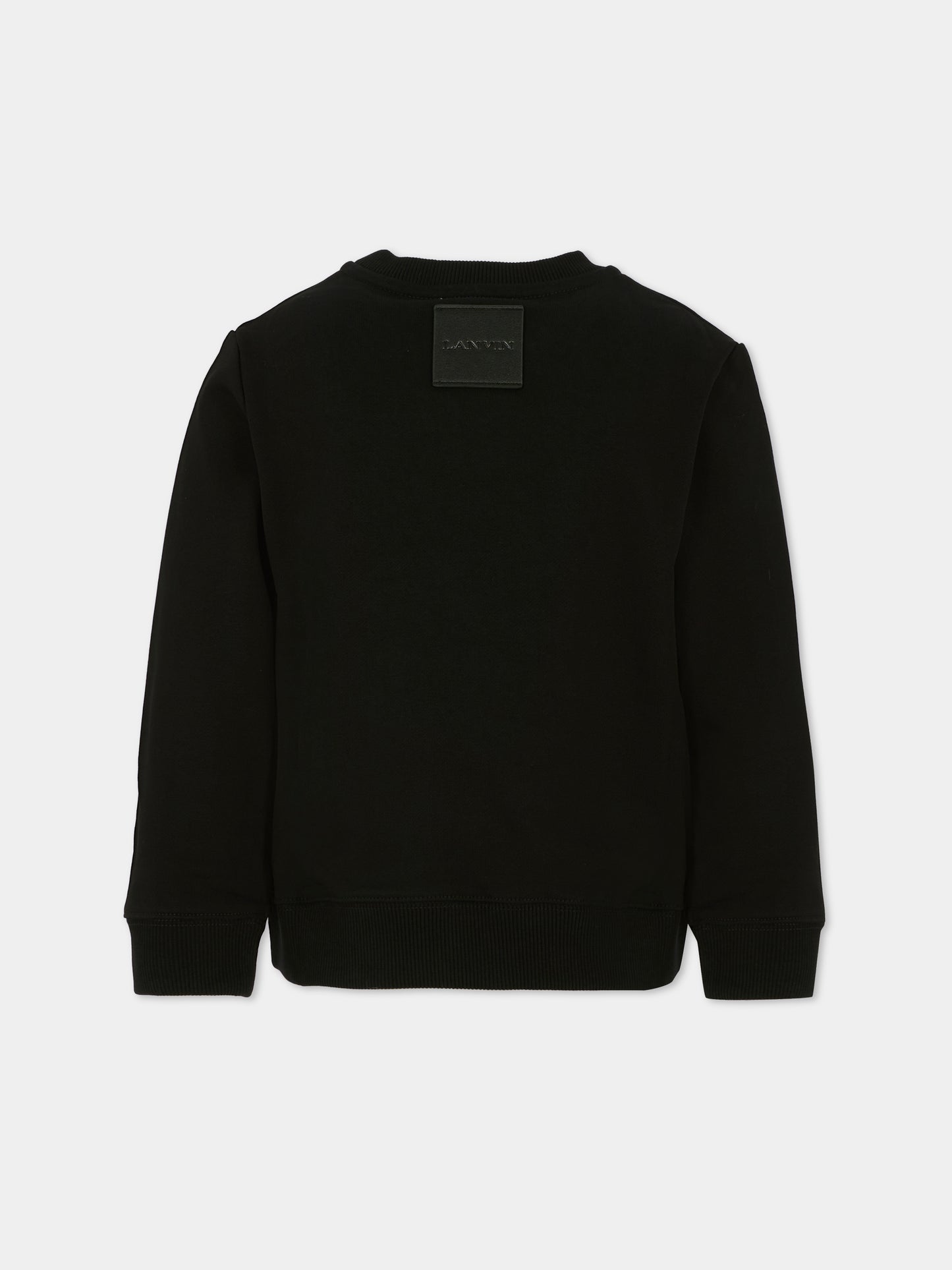 Felpa nera per bambini con logo,Lanvin Petite,N30284 09B