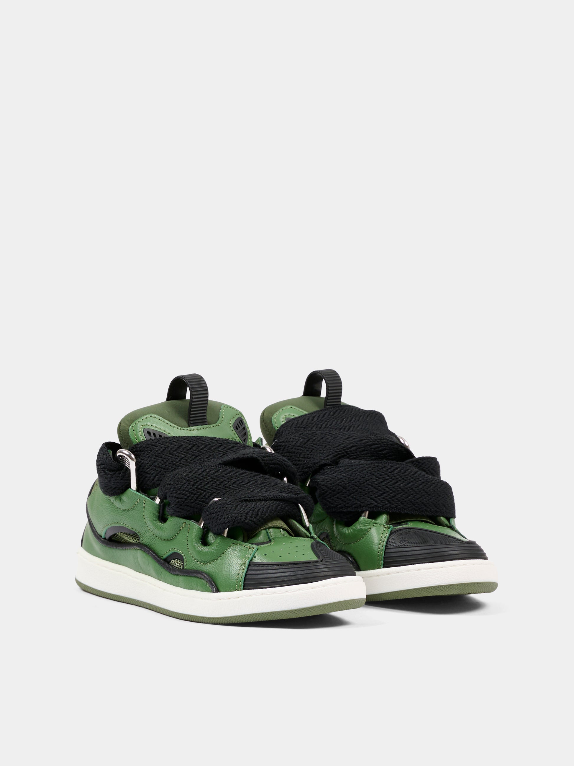 Sneakers verdi per bambino con logo,Lanvin Petite,N30308 665