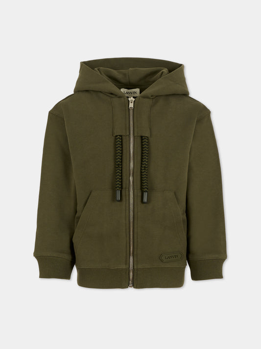 Felpa verde per bambino con logo,Lanvin Petite,N30314 665