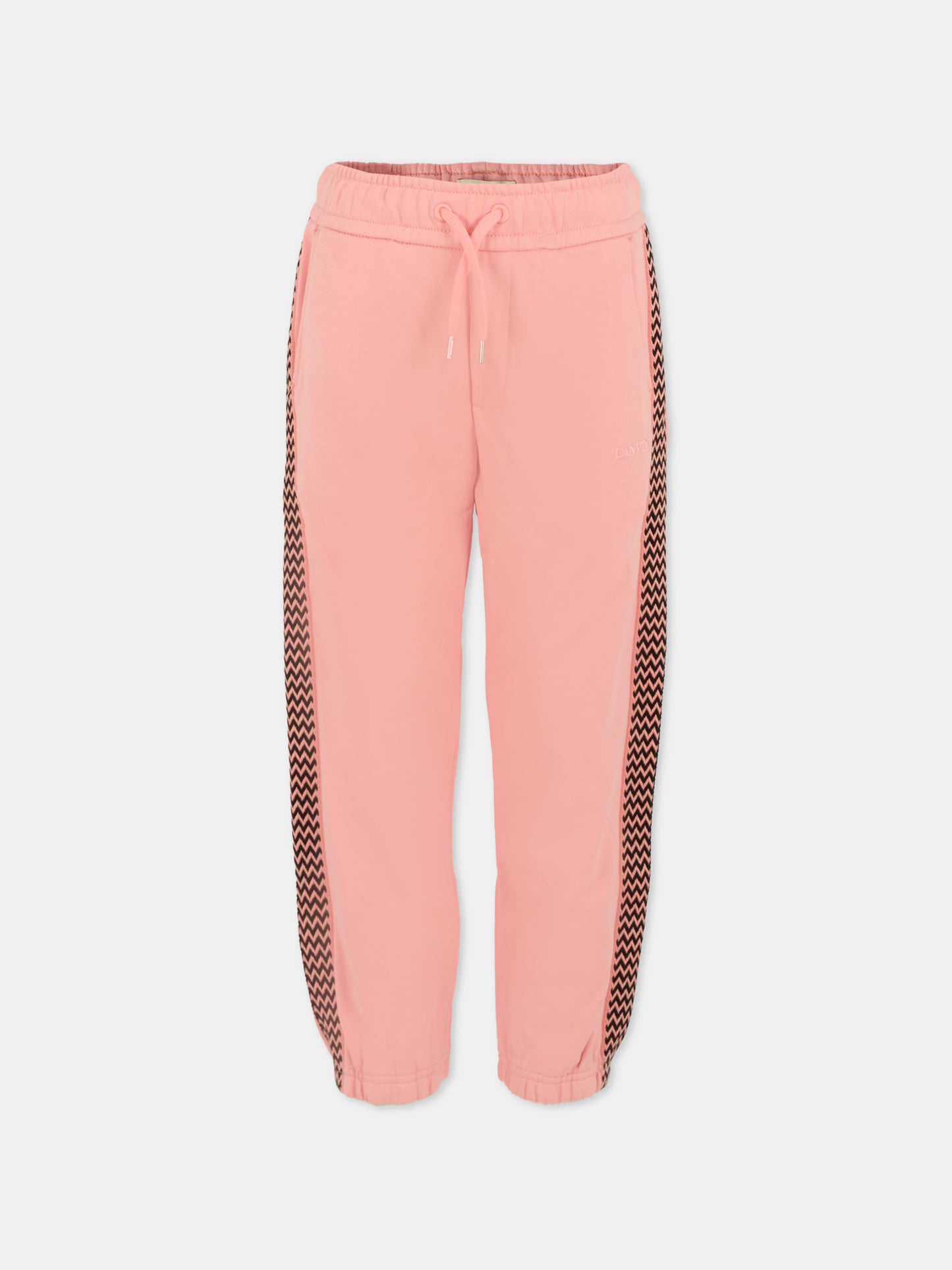 Pantaloni rosa per bambina con logo,Lanvin Petite,N30318 48N