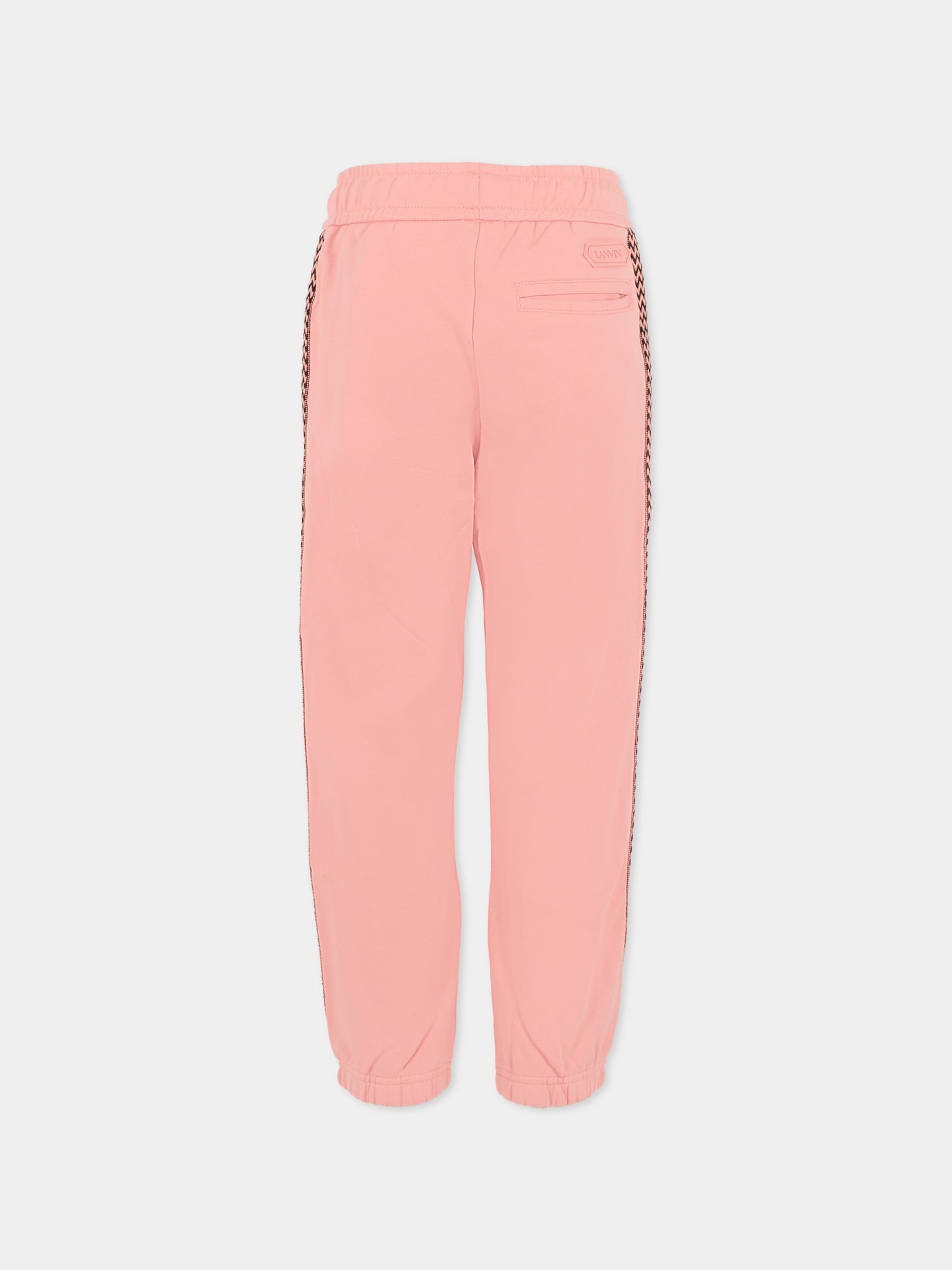 Pantaloni rosa per bambina con logo,Lanvin Petite,N30318 48N