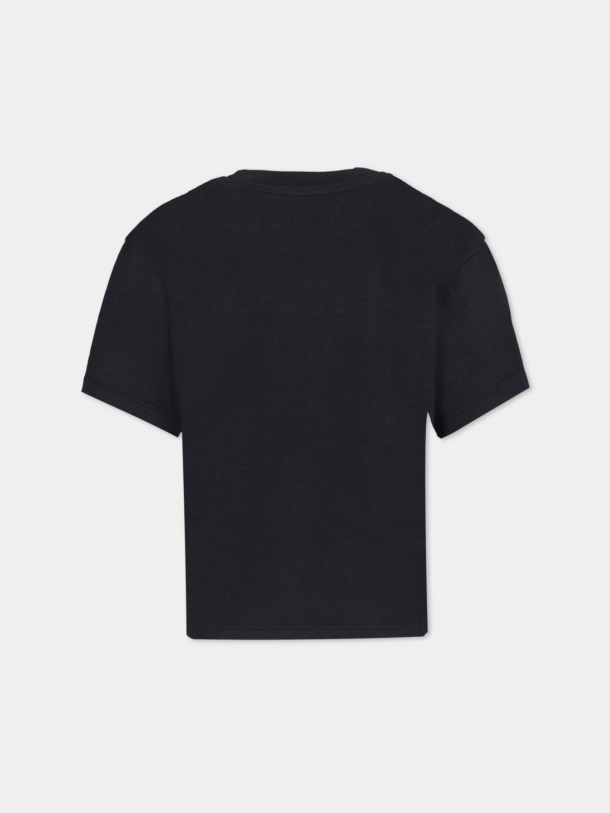 T-shirt blu per bambina con logo ricamato,Marc Jacobs,W60590 84E