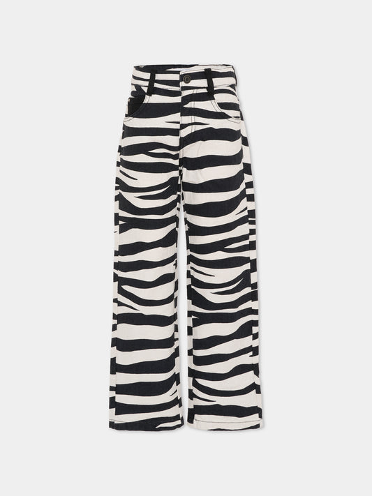Pantaloni neri per bambina con stampa zebrata,Marc Jacobs,W60591 09B