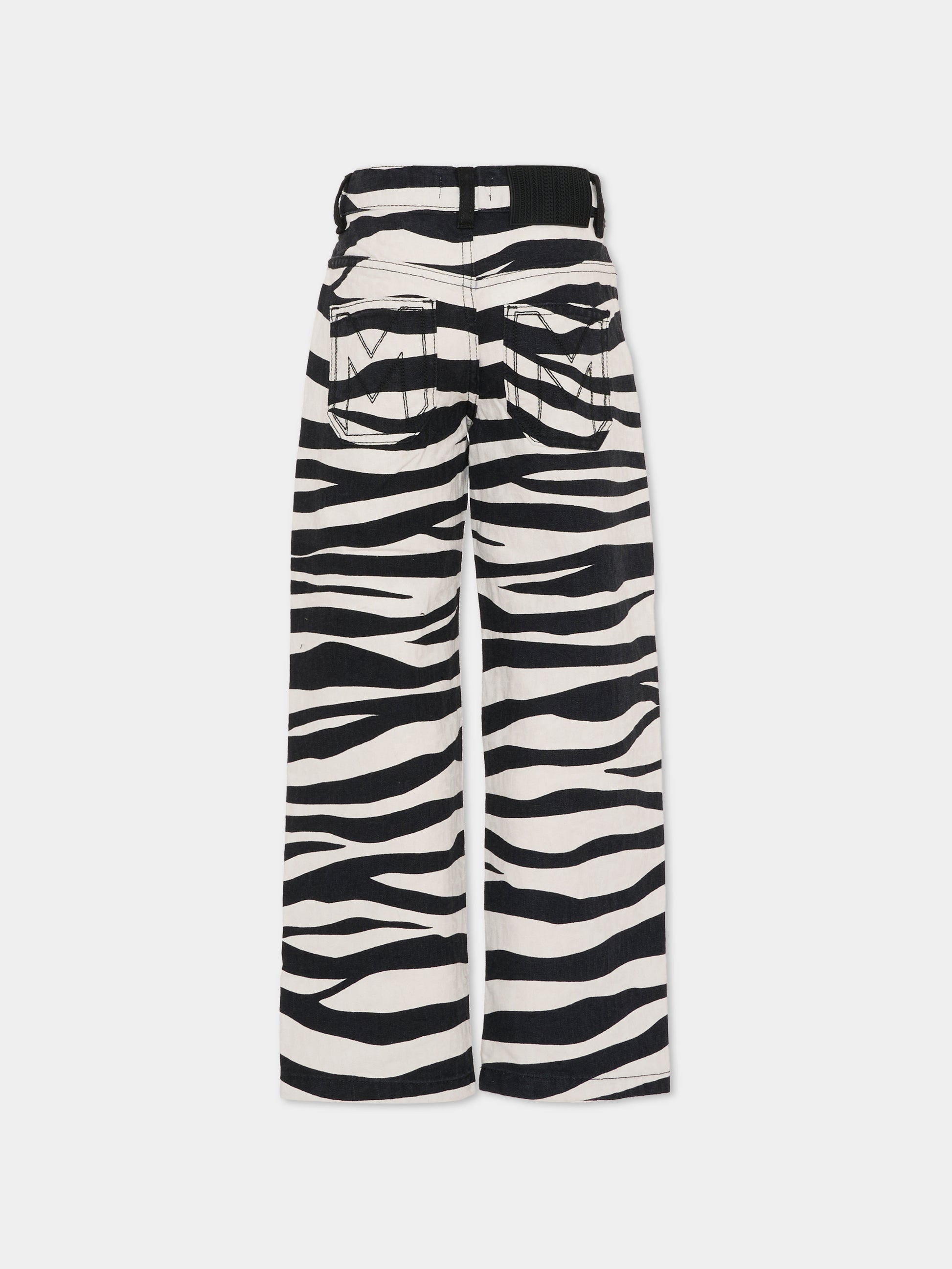 Pantaloni neri per bambina con stampa zebrata,Marc Jacobs,W60591 09B