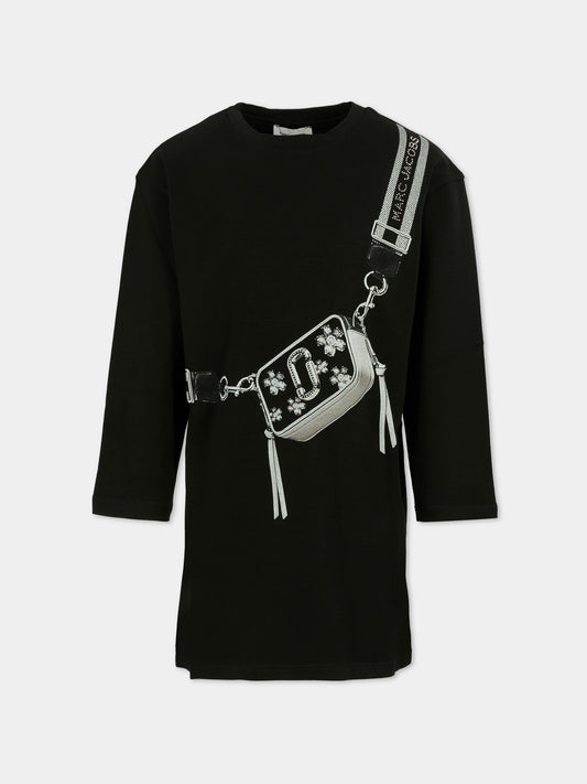 Vestito nero per bambina con borsa e strass,Marc Jacobs,W60598 09B