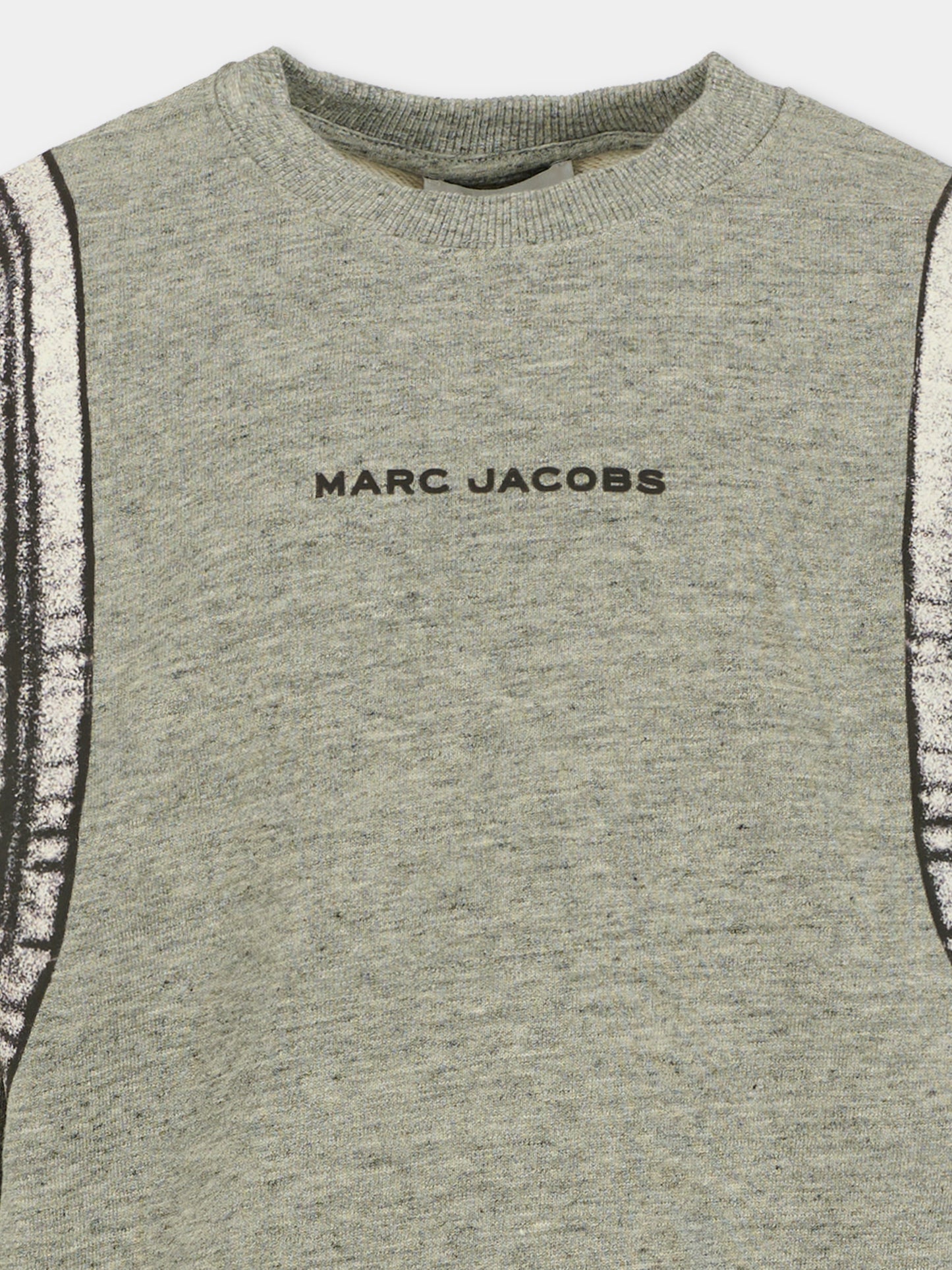 Felpa grigia per bambino con logo e stampa zaino,Marc Jacobs,W60623 A35