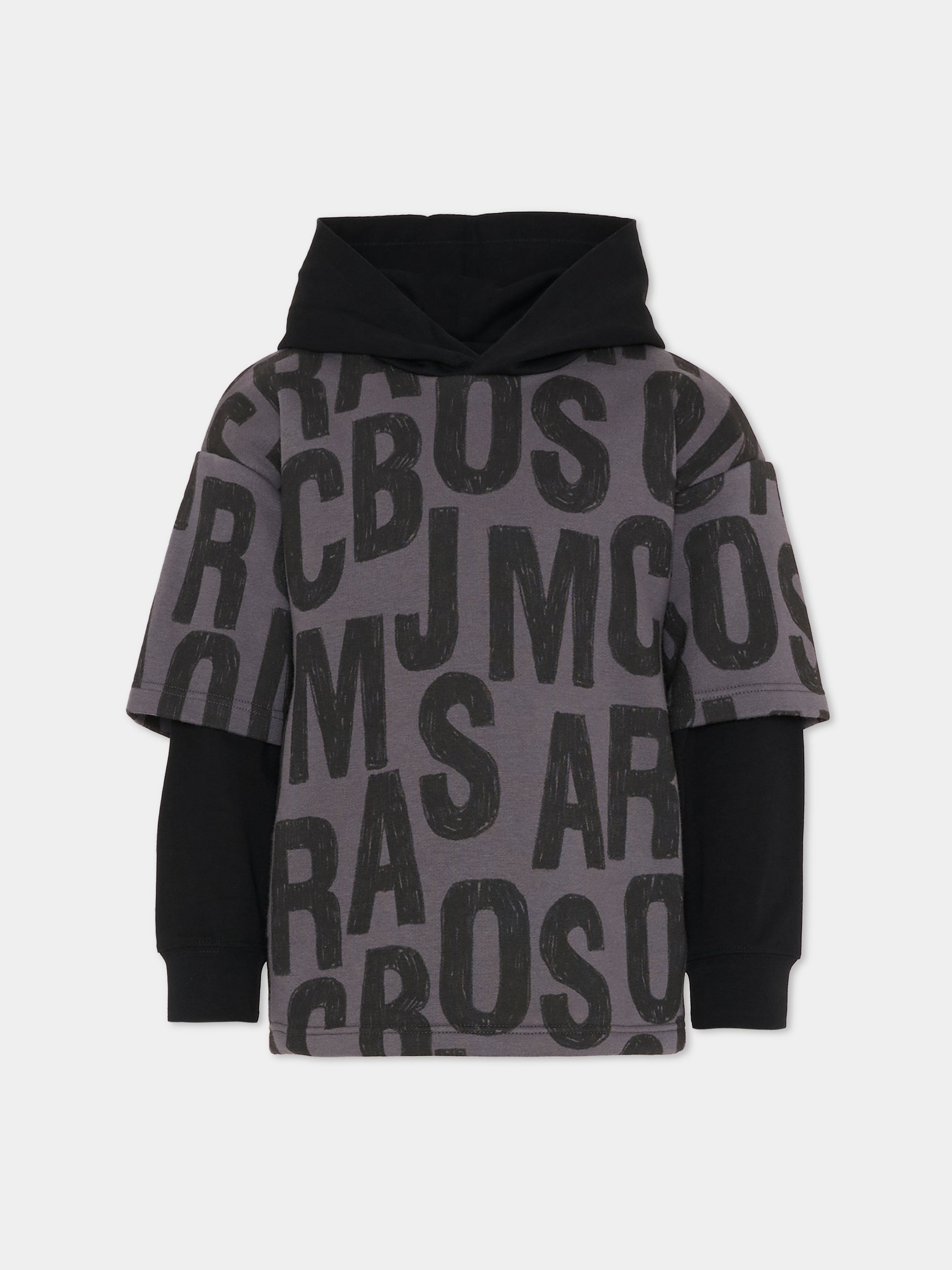 Felpa grigia per bambini con logo,Marc Jacobs,W60626 075