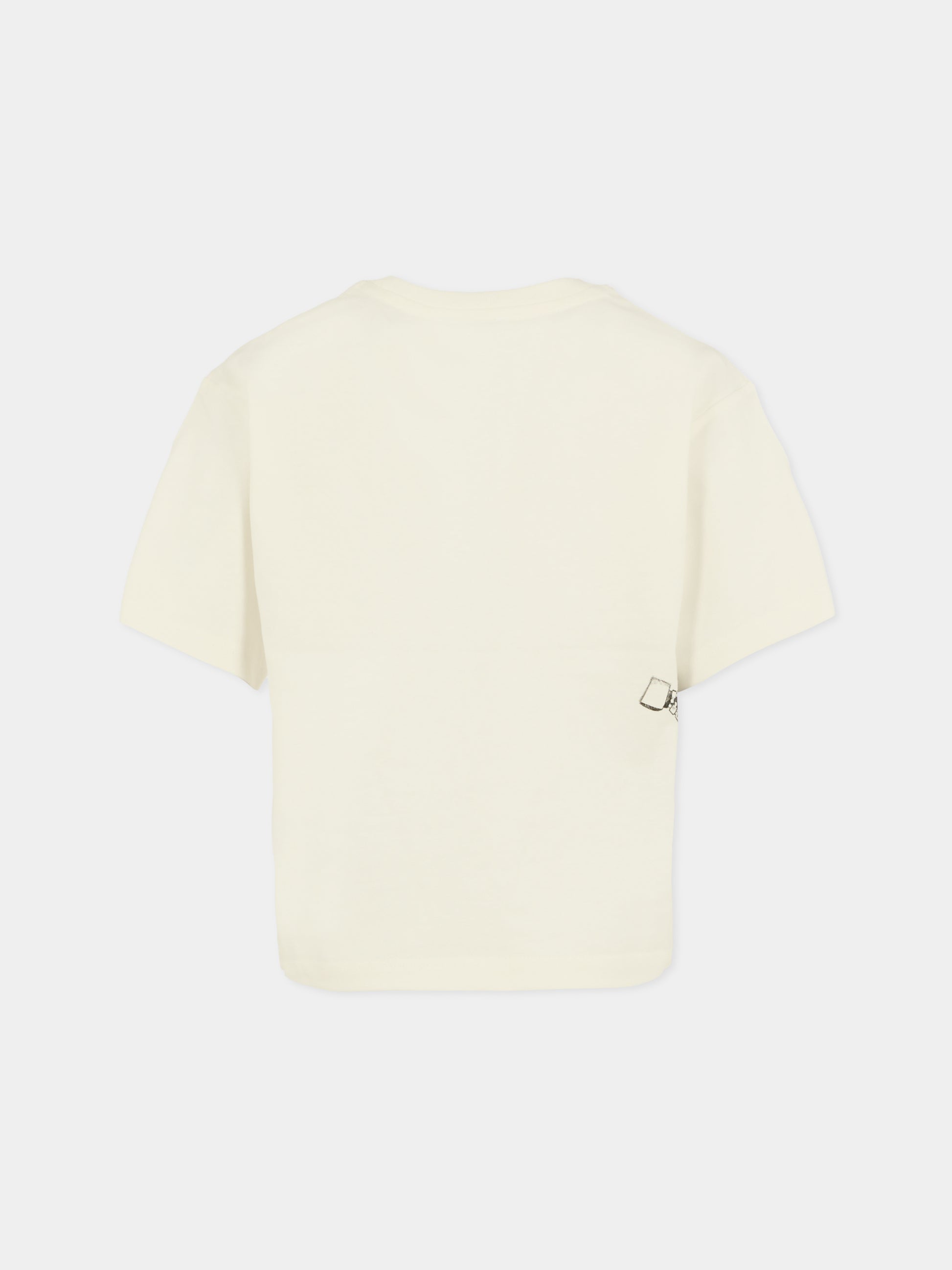 T-shirt avorio per bambino con logo e zip,Marc Jacobs,W60637 126