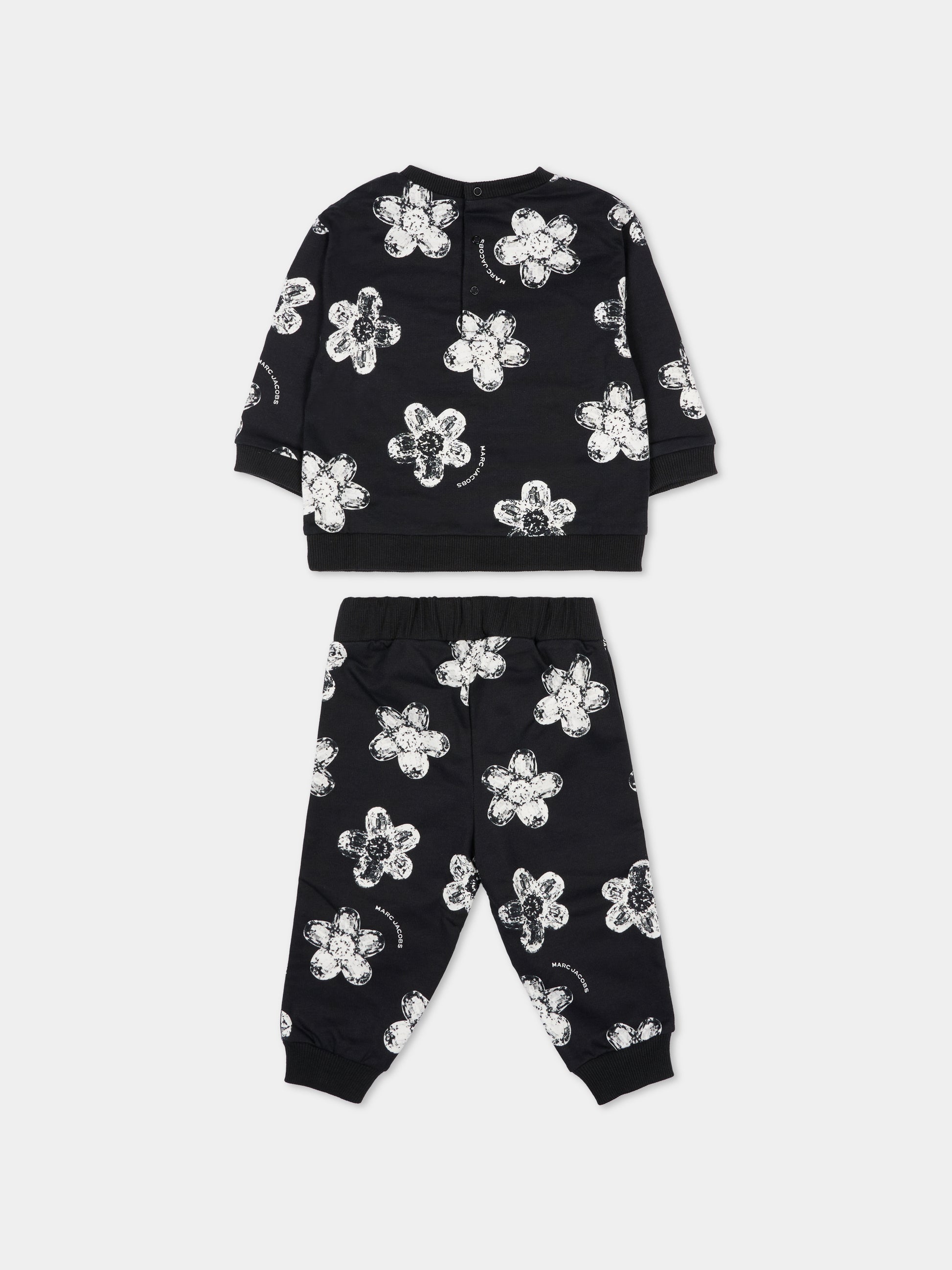 Completo nero per neonata con fiori,Marc Jacobs,W60661 09B