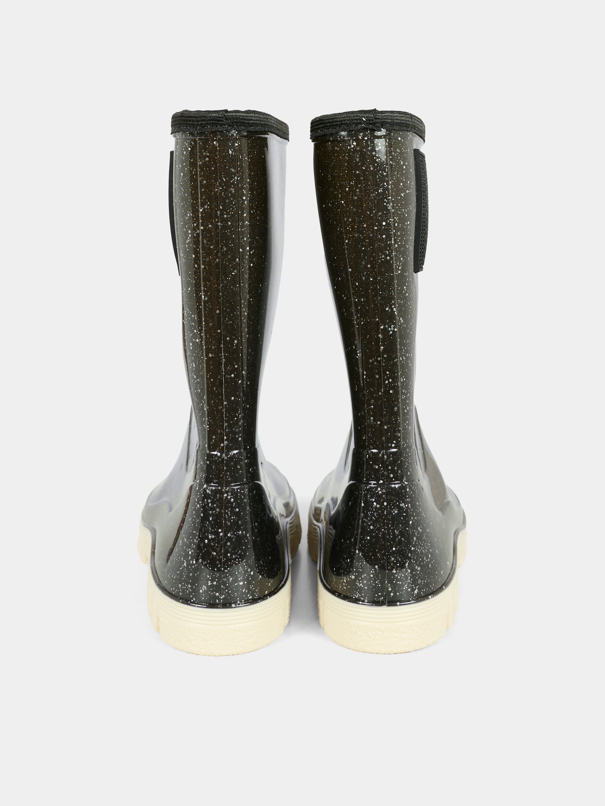 Stivali da pioggia neri per bambina con patch,Marc Jacobs,W60673 09B