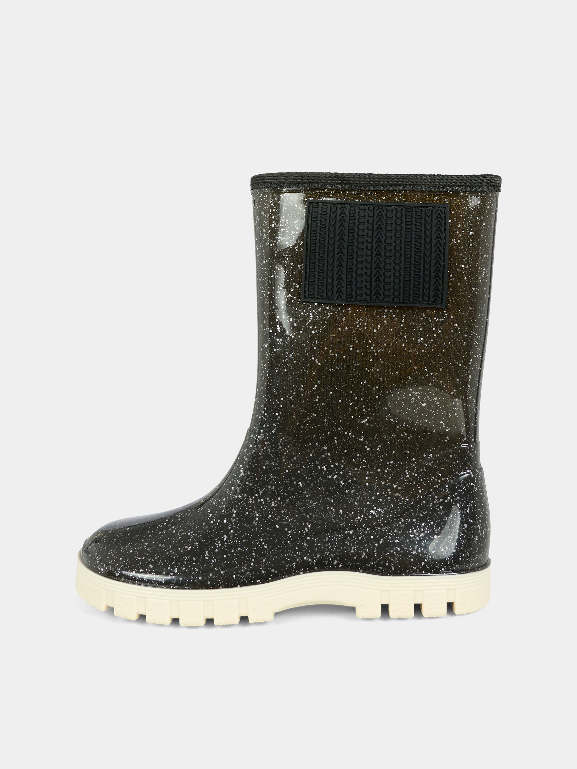 Stivali da pioggia neri per bambina con patch,Marc Jacobs,W60673 09B
