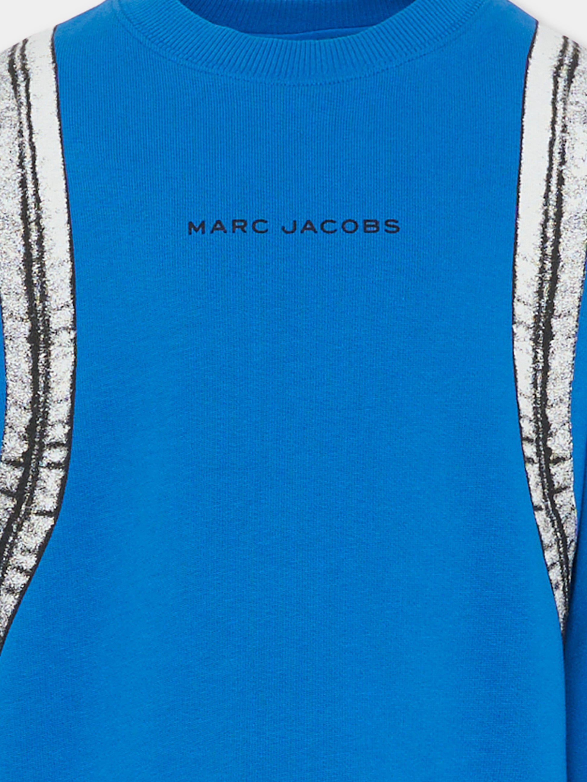 Felpa blu per bambino con stampa zaino,Marc Jacobs,W60698 872