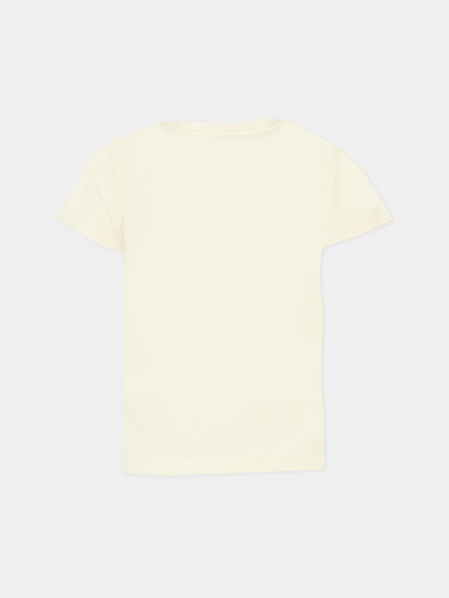 T-shirt avorio per bambina con logo,Michael Kors,R30492 117