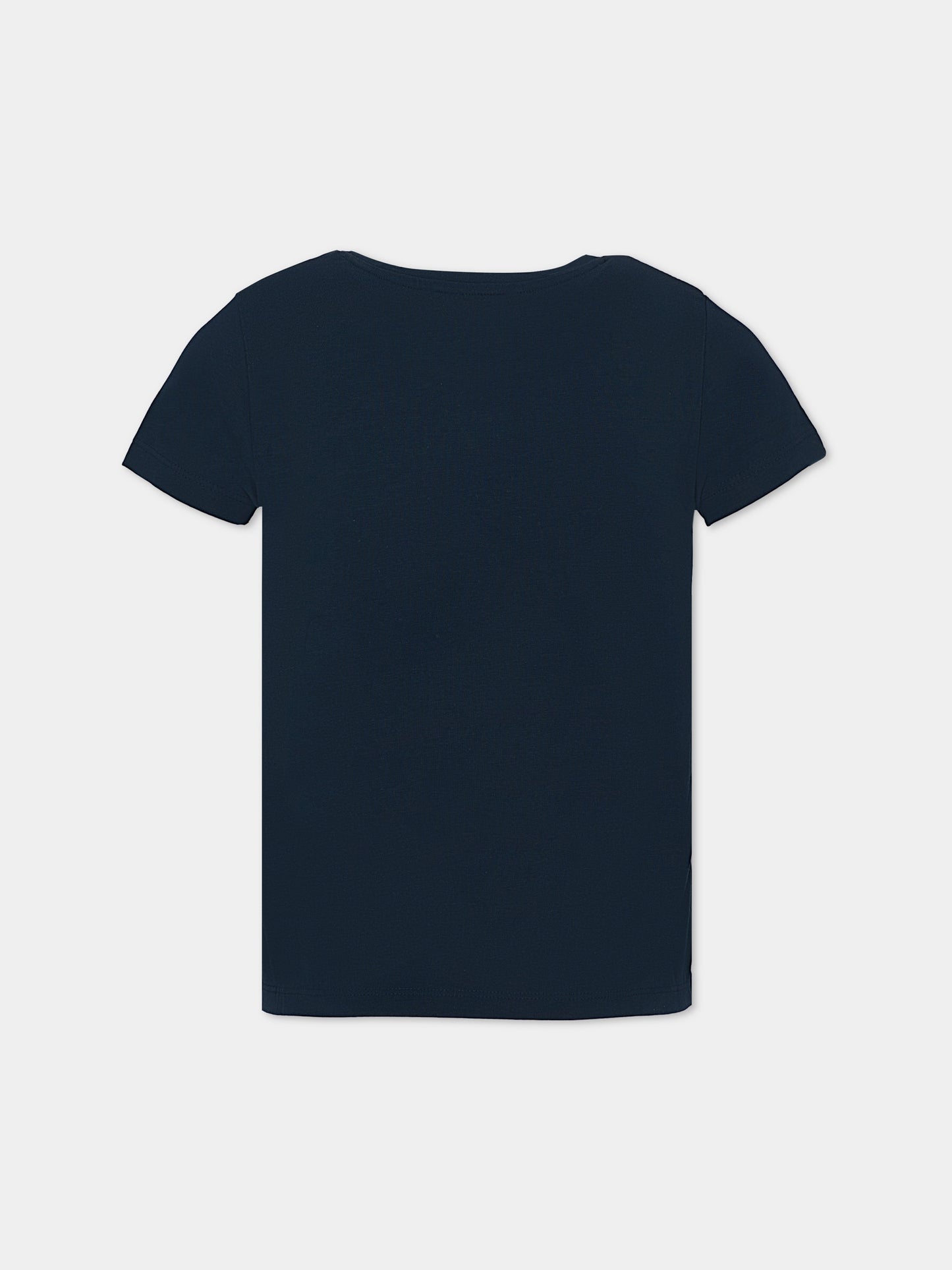 T-shirt blu per bambina con logo,Michael Kors,R30492 849