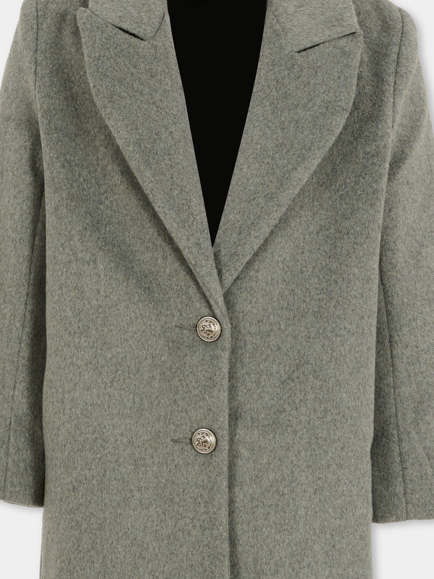 Cappotto grigio per bambina con logo,Zadig & Voltaire Kids,X60422 A46