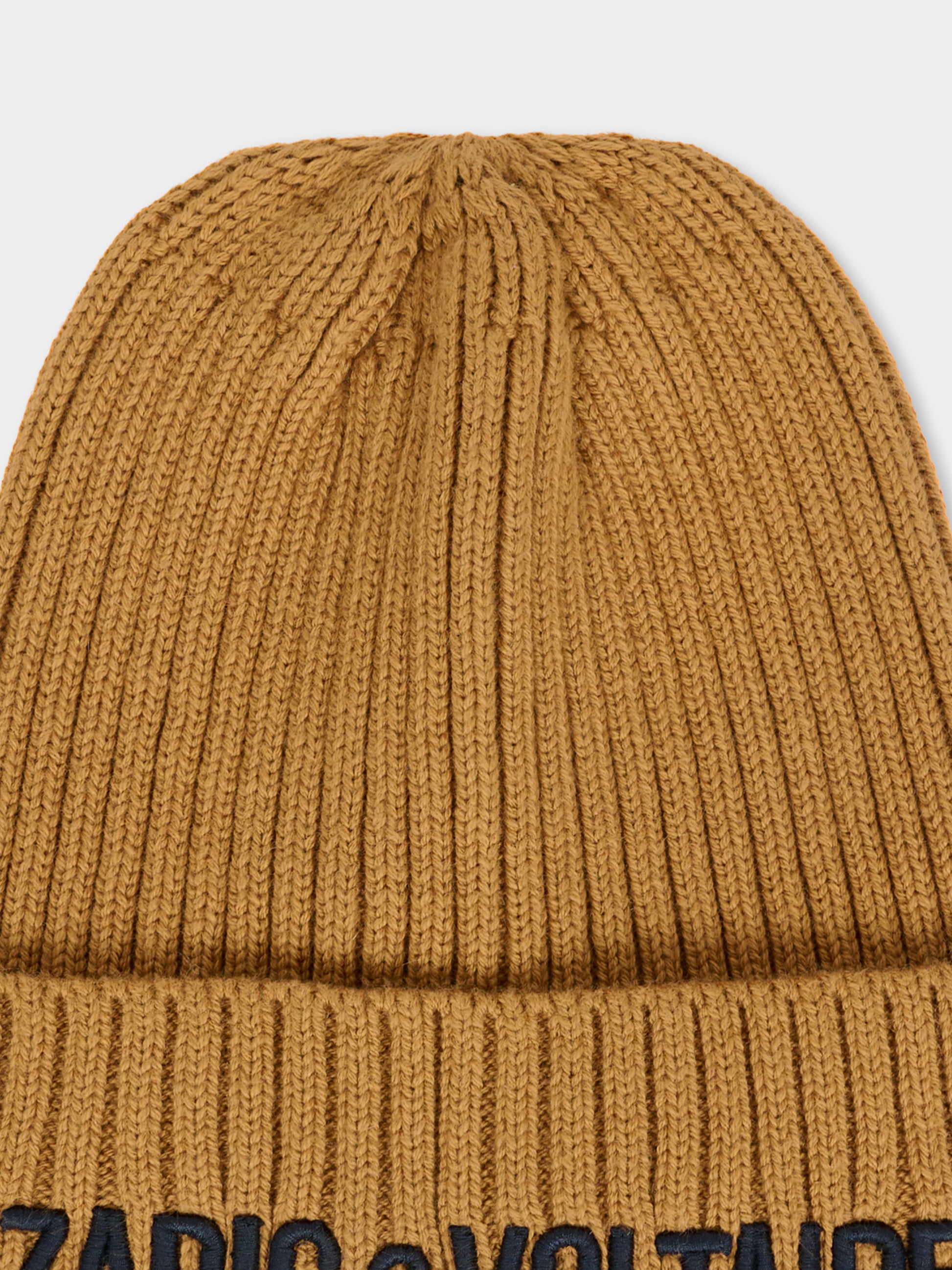 Berretto marrone per bambini con logo,Zadig & Voltaire Kids,X60498 213