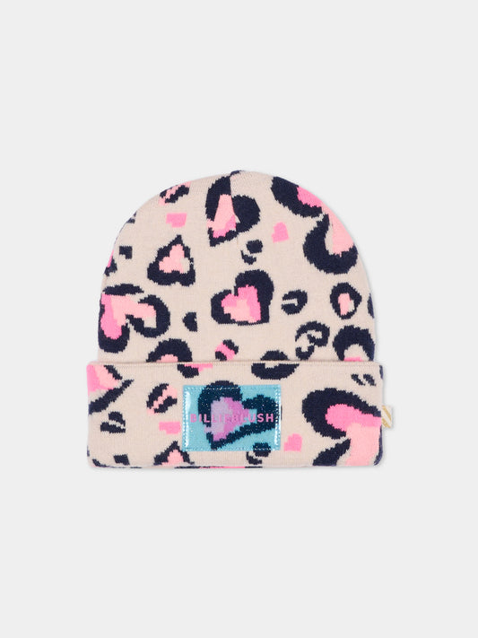 Berretto rosa per bambina con cuori,Billieblush,U21645 47V