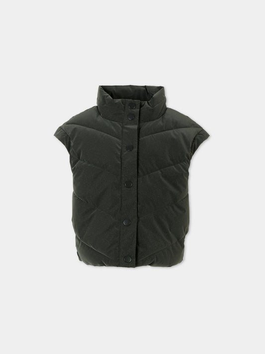 Gilet nero per bambina con lurex,Billieblush,U21208 062