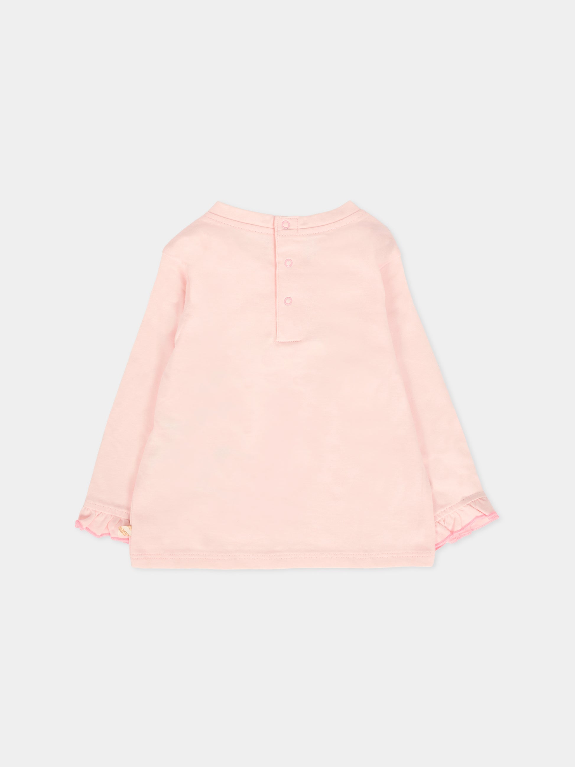 T-shirt rosa per neonata con scritta Love,Billieblush,U21266 47V