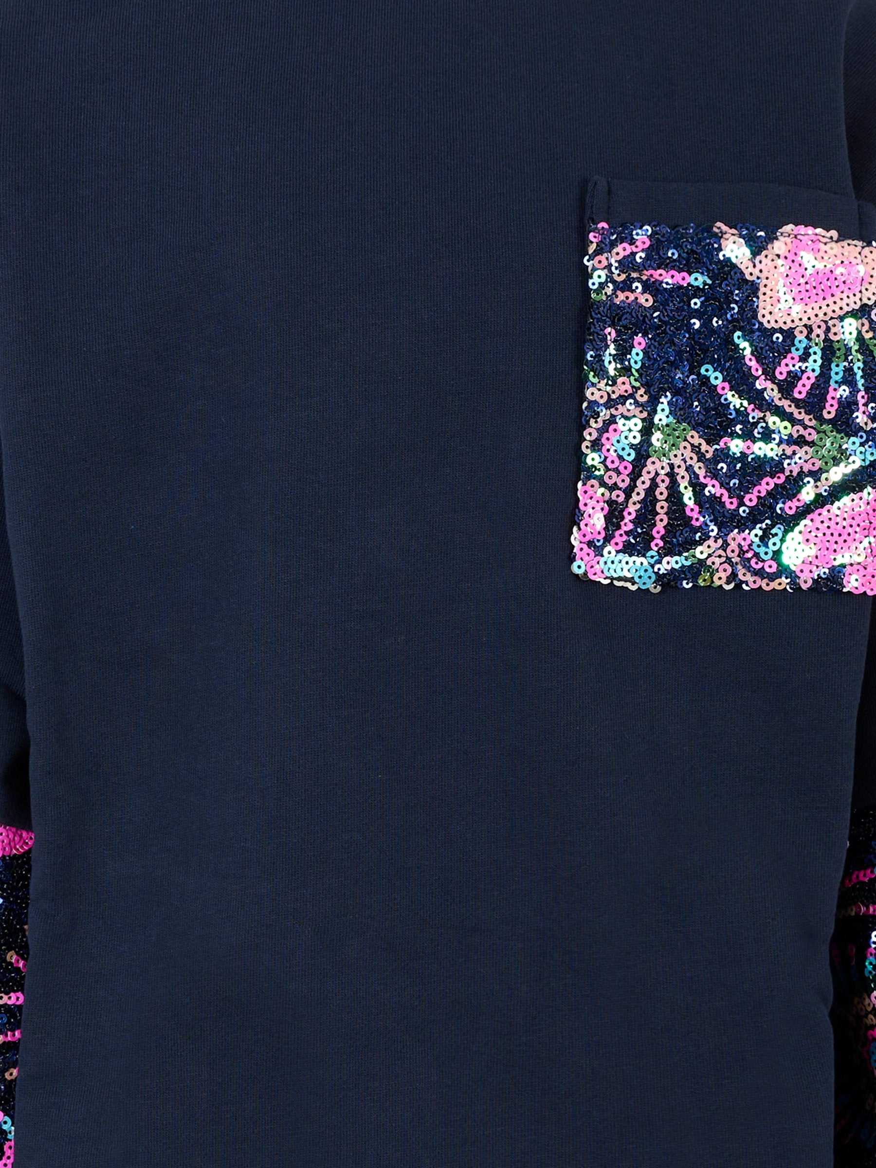 Vestito blu per bambina con paillettes,Billieblush,U21285 85T