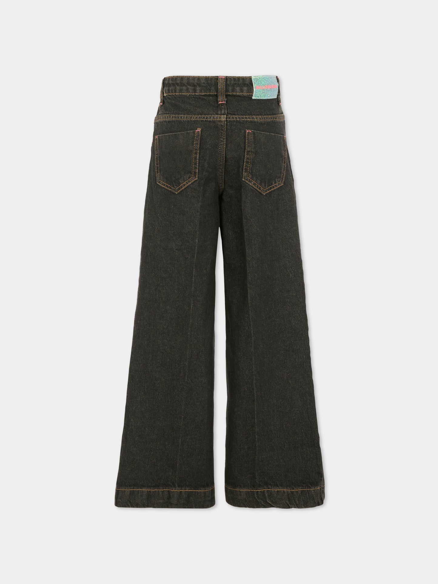 Jeans neri per bambina con cuori,Billieblush,U21340 Z21