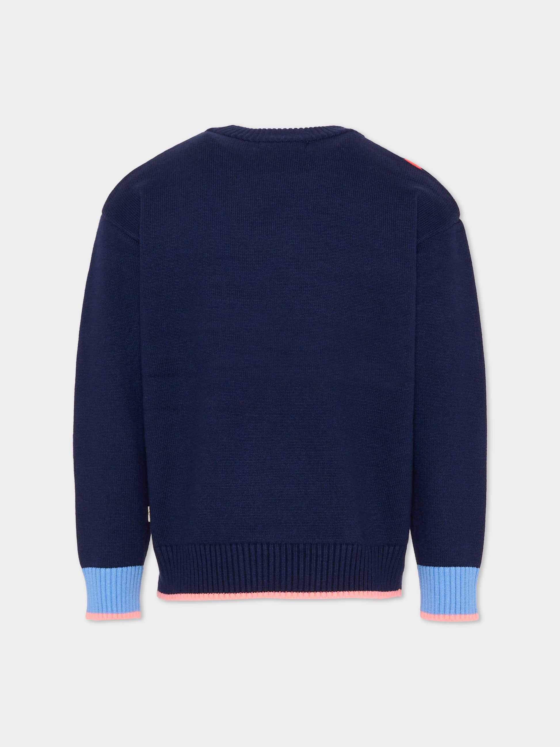 Maglione blu per bambina con farfalla,Billieblush,U21368 85T