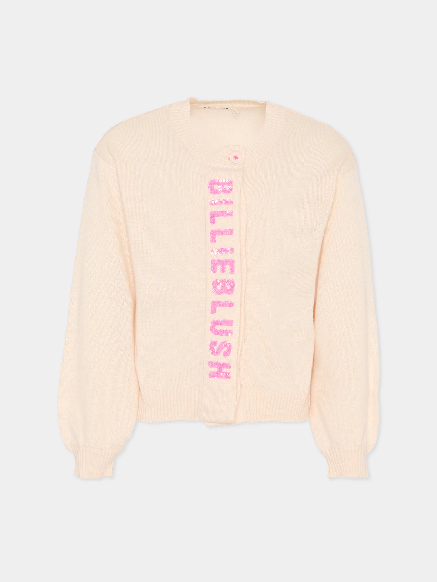 Cardigan rosa per bambina con logo,Billieblush,U21372 47V
