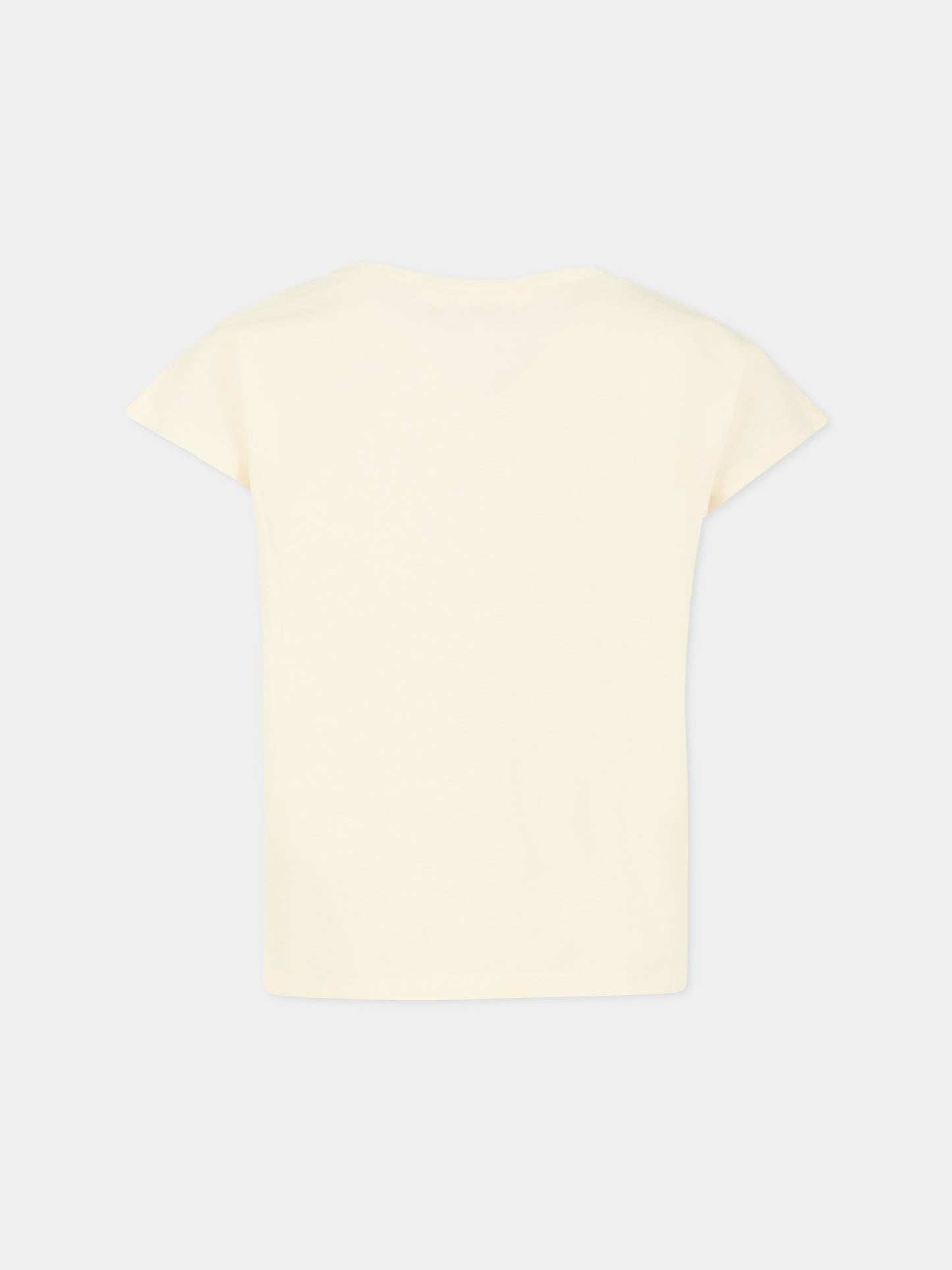 T-shirt avorio per bambina con cactus,Billieblush,U21422 121