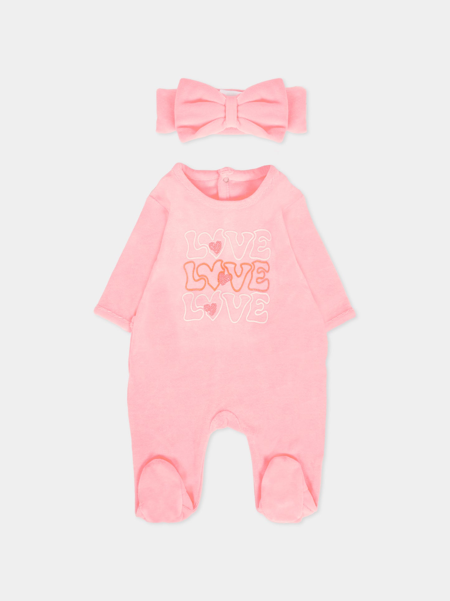 Set tutina rosa per neonata con logo,Billieblush,U21431 408