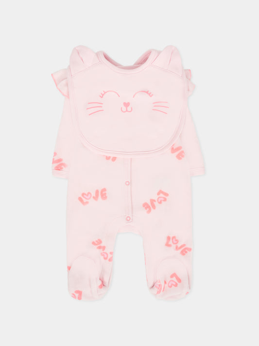 Set tutina rosa per neonata con scritta all over,Billieblush,U21440 450