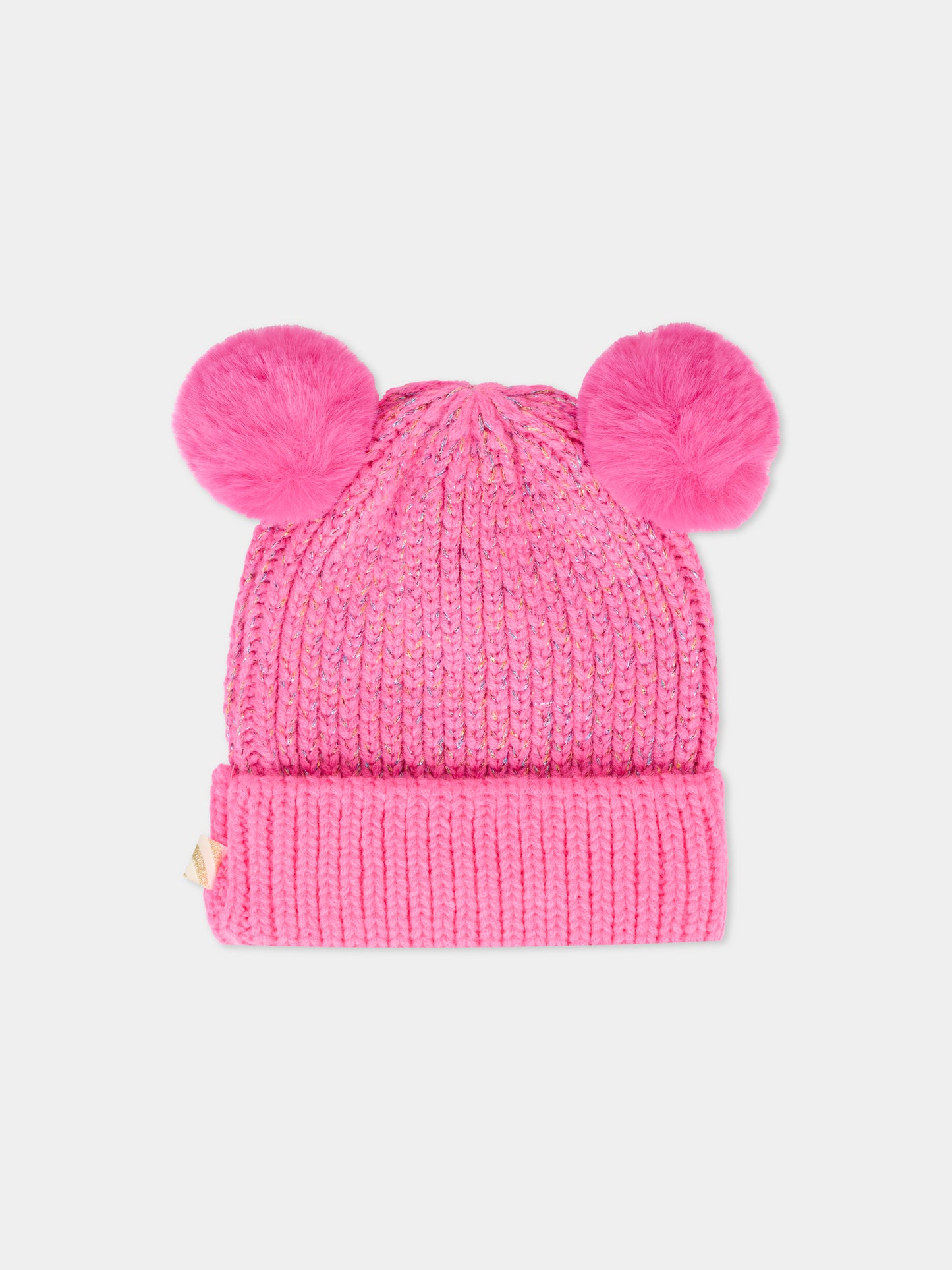 Berretto rosa per bambina con pompon,Billieblush,U21508 473