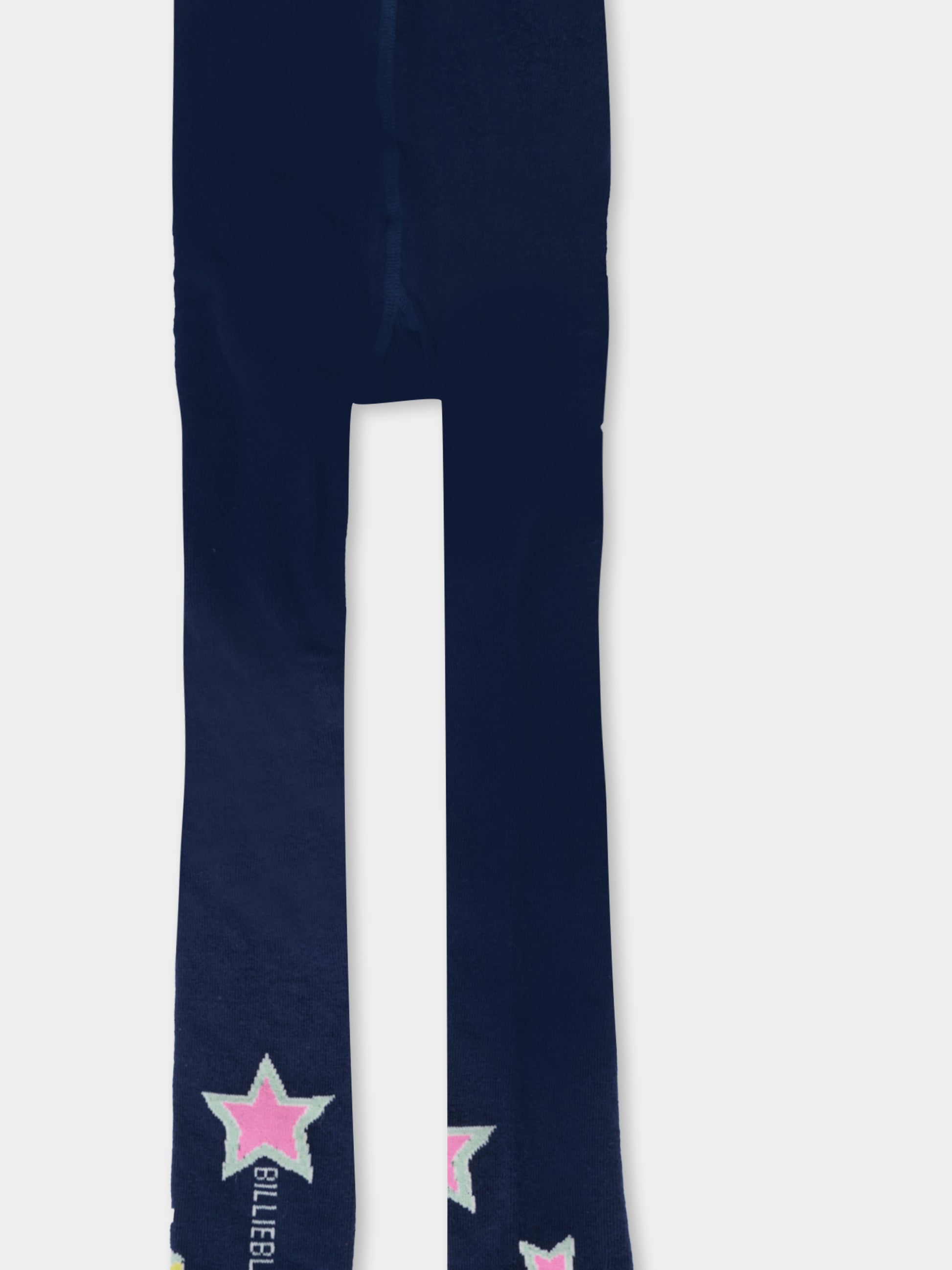 Collant blu per bambina con stelle,Billieblush,U21519 85T