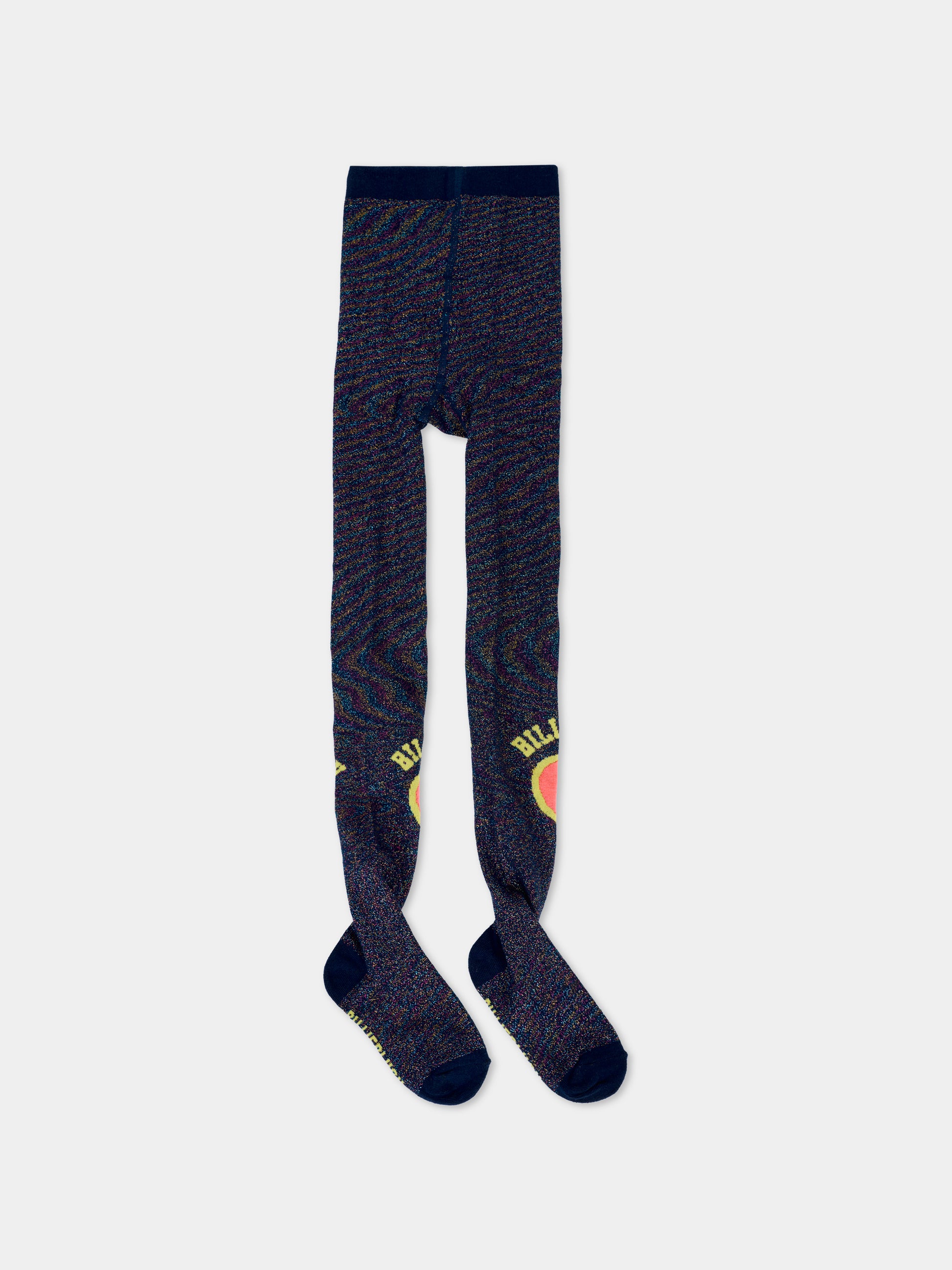 Collant blu per bambina con cuore,Billieblush,U21521 85T