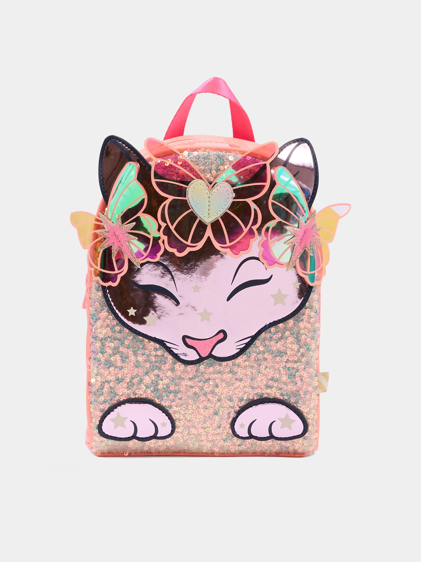 Zaino rosa per bambina con gatto e farfalle,Billieblush,U21532 408
