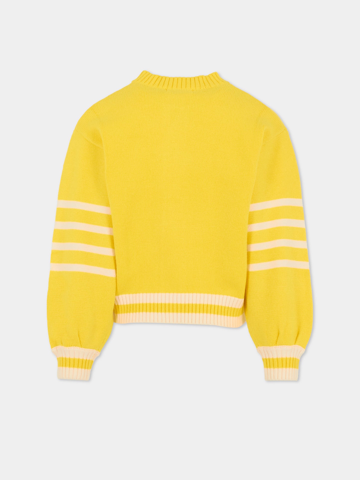 Cardigan giallo per bambina con stella e cuori,Billieblush,U21560 553