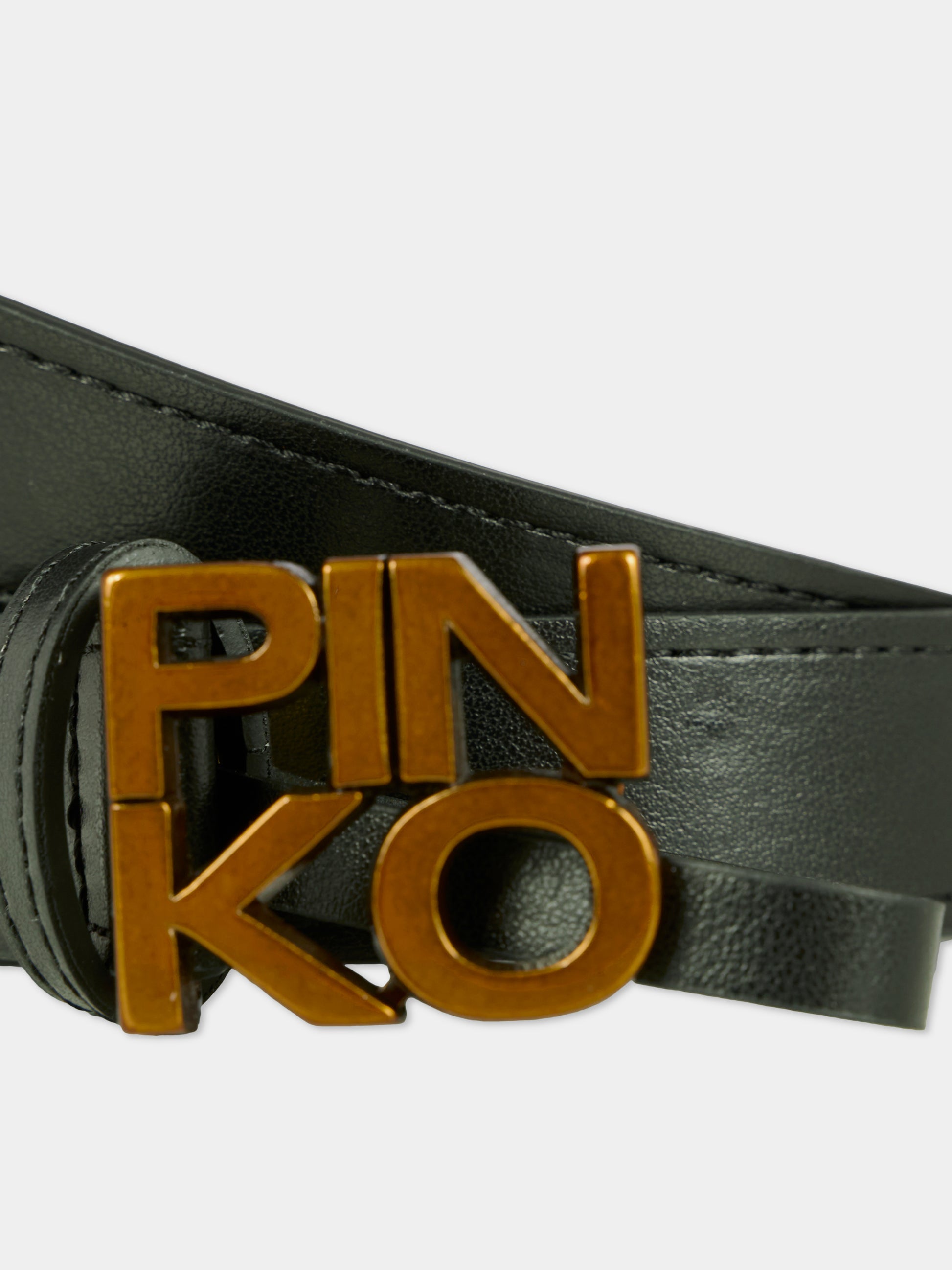 Cintura nera per bambina con logo,Pinko,KFAV002.C.TV100.N000