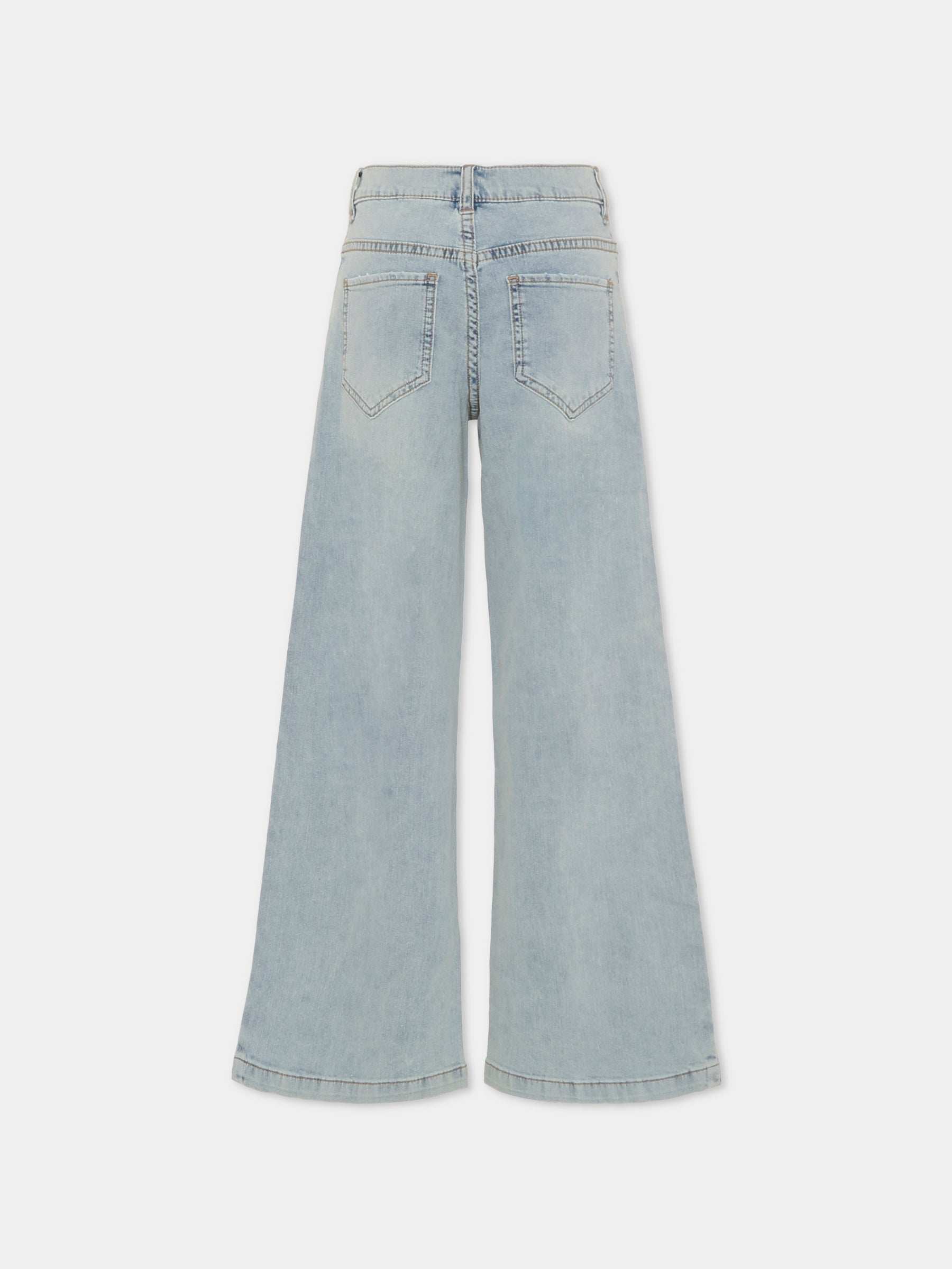 Jeans azzurro per bambina con logo,Pinko,KFPA031.C.DS057.D812