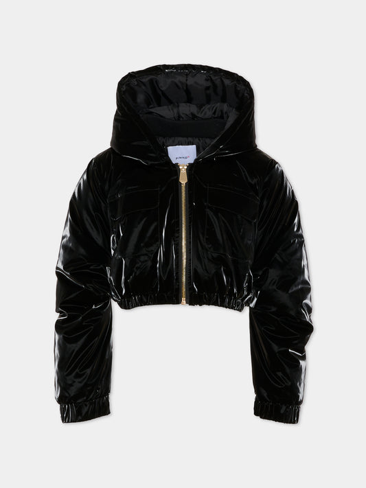 Giubbotto crop nero per bambina,Pinko,KFGB006.C.NY030.N000