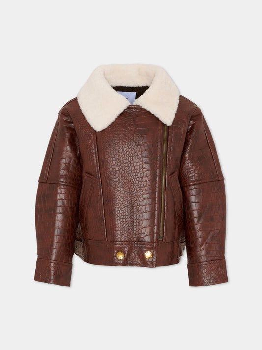 Giubbotto marrone per bambina,Pinko,KFGB005.C.PE016.6051