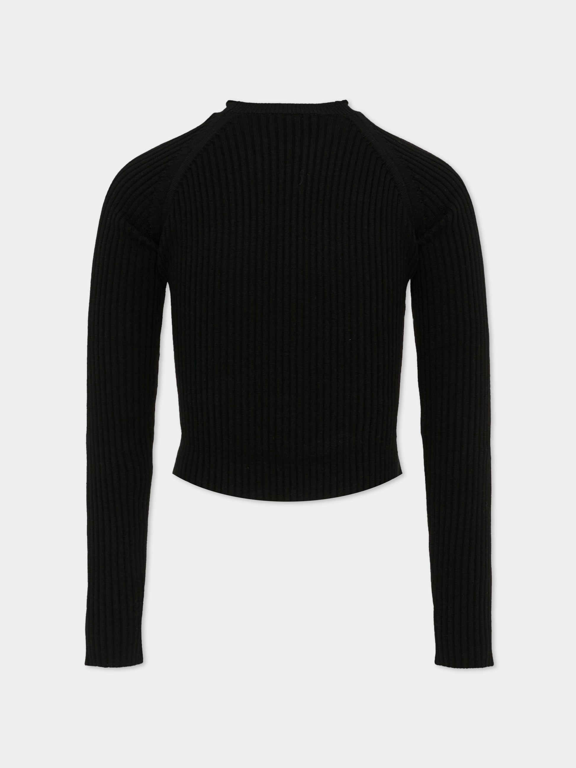 Maglione nero per bambina con logo,Pinko,KFMA022.C.FL086.N000