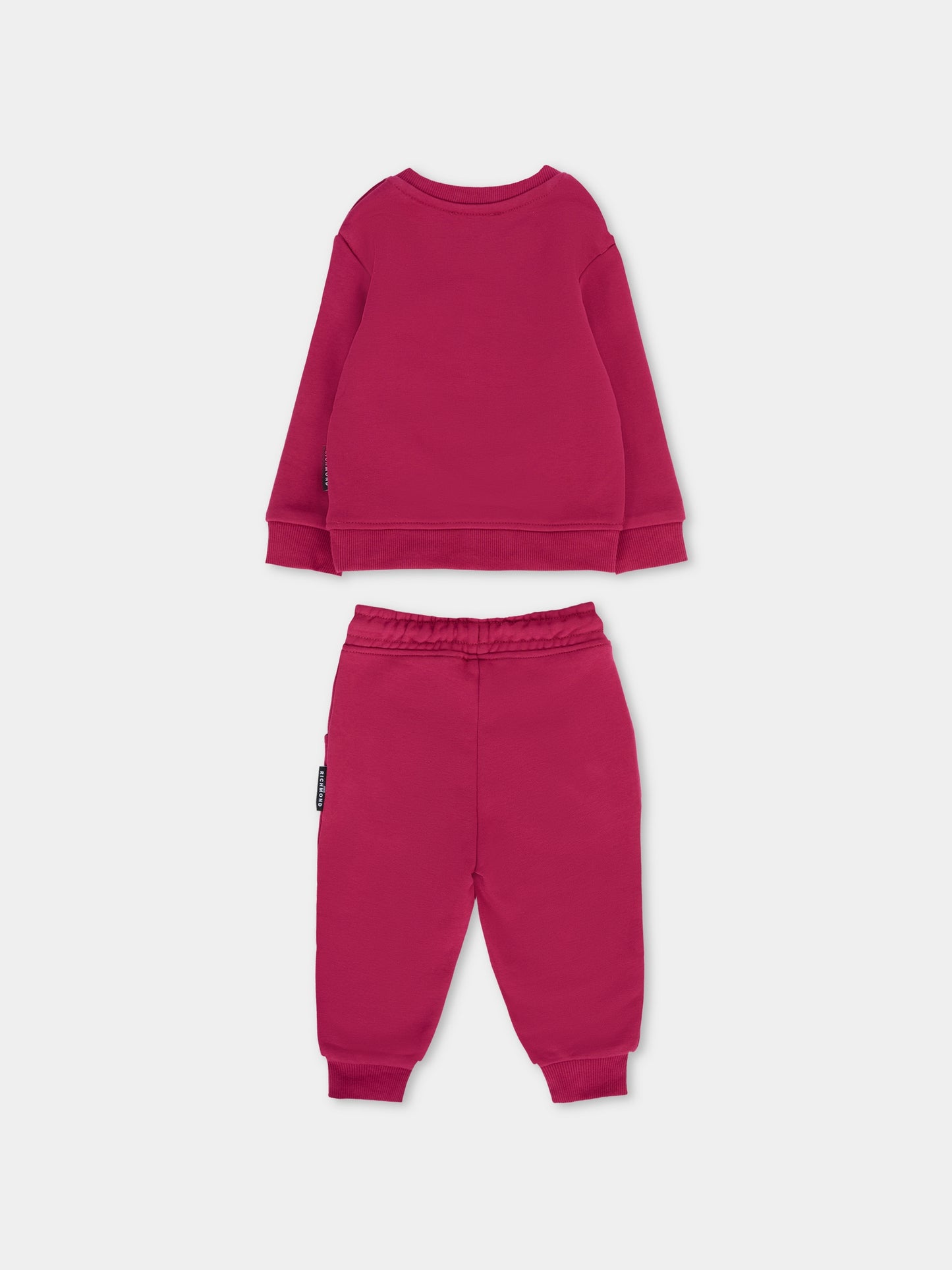 Completo rosso per neonato con logo,Richmond,RIA25016CF RED PLUM