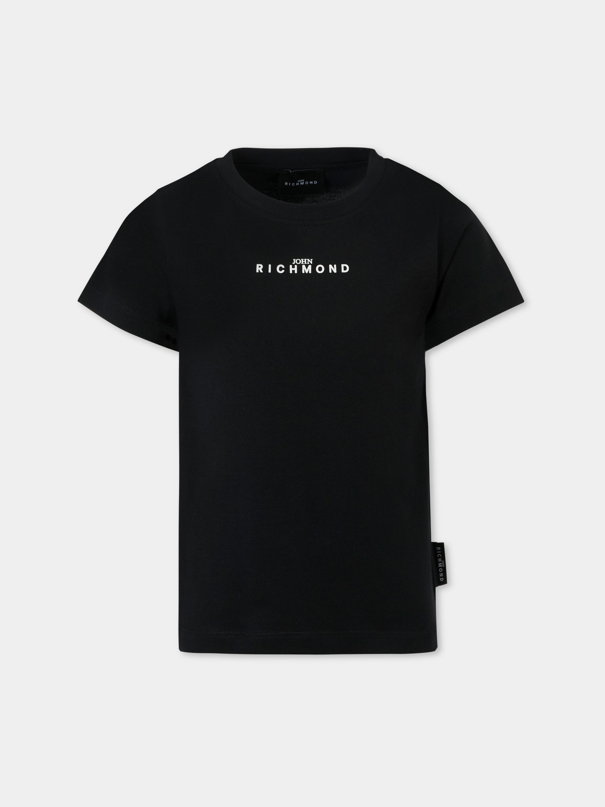 T-shirt nera per bambini con logo,Richmond,RBA25010TS BLACK