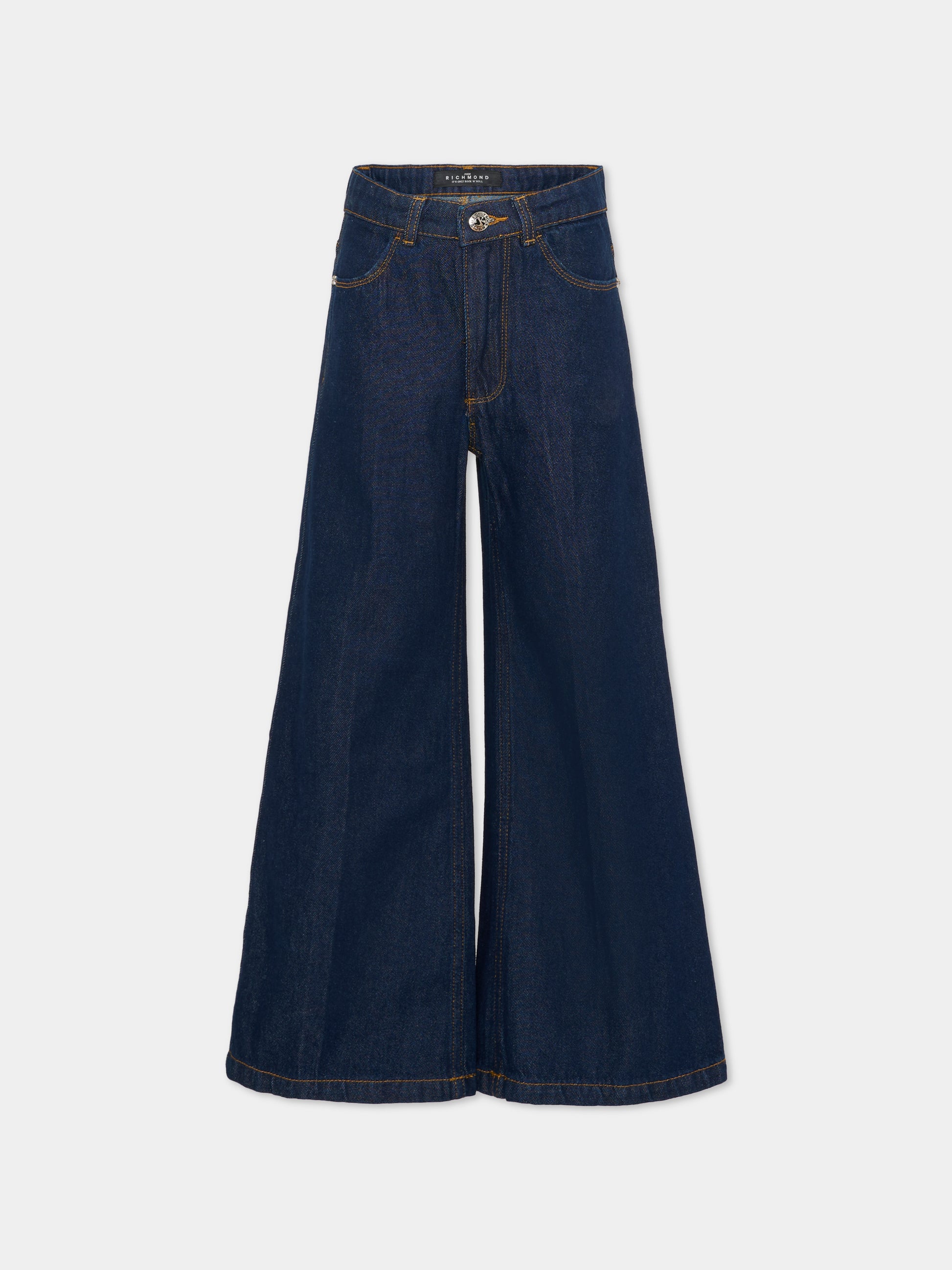 Jeans denim per bambina con logo,Richmond,RGA25021JE DENIM BLUE DARK