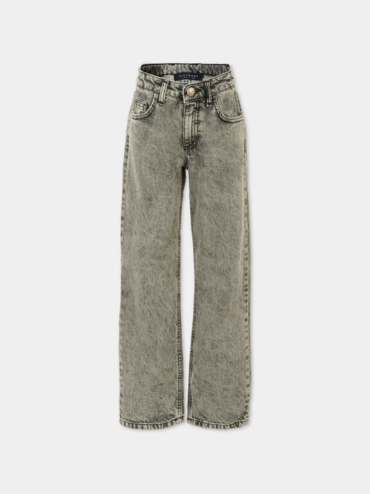 Jeans grigi per bambina con logo,Richmond,RGA25168JE DENIM GREY MEDIUM