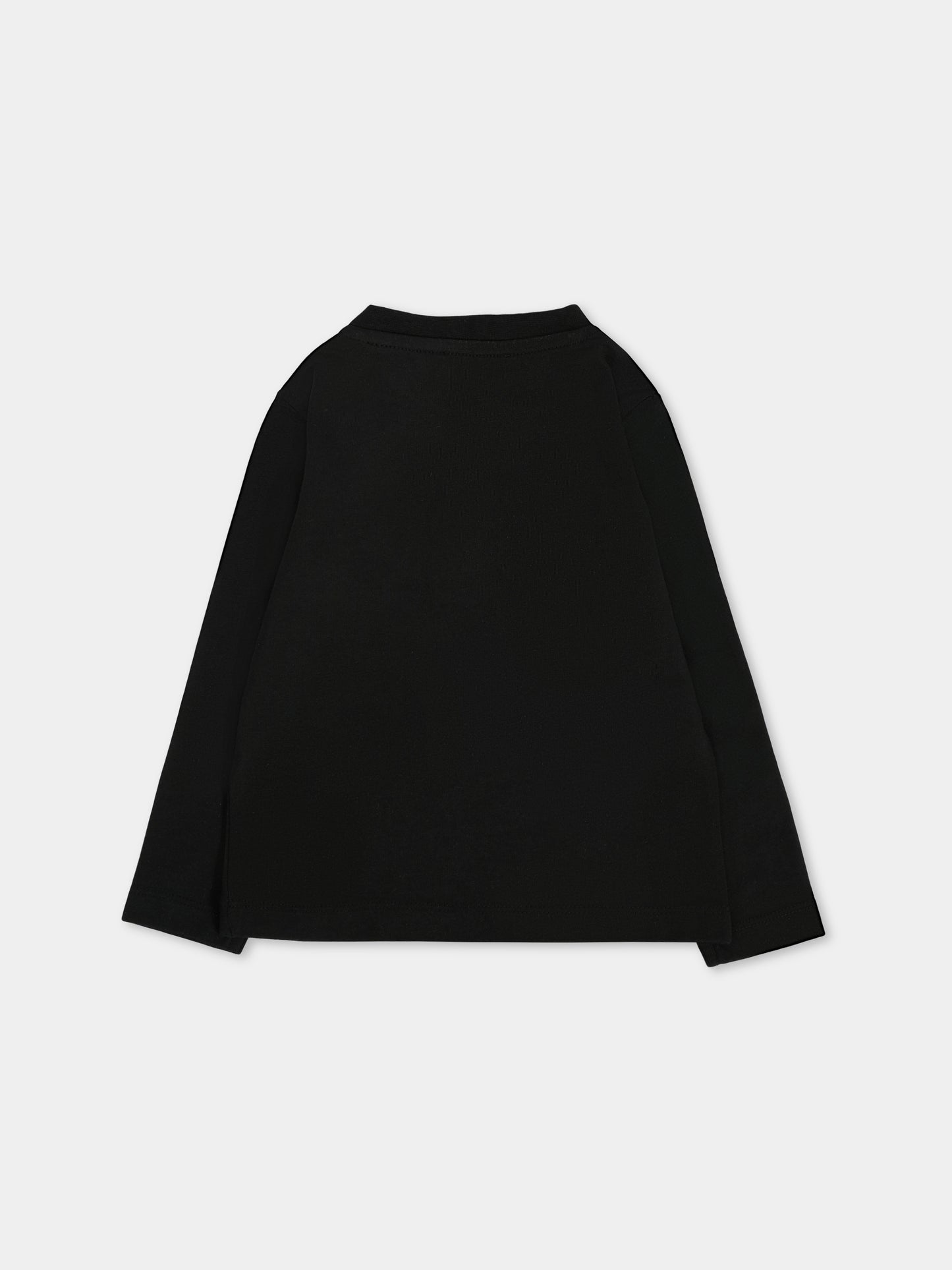 T-shirt nera per neonato con logo ricamato,Richmond,RIA25035TS BLACK