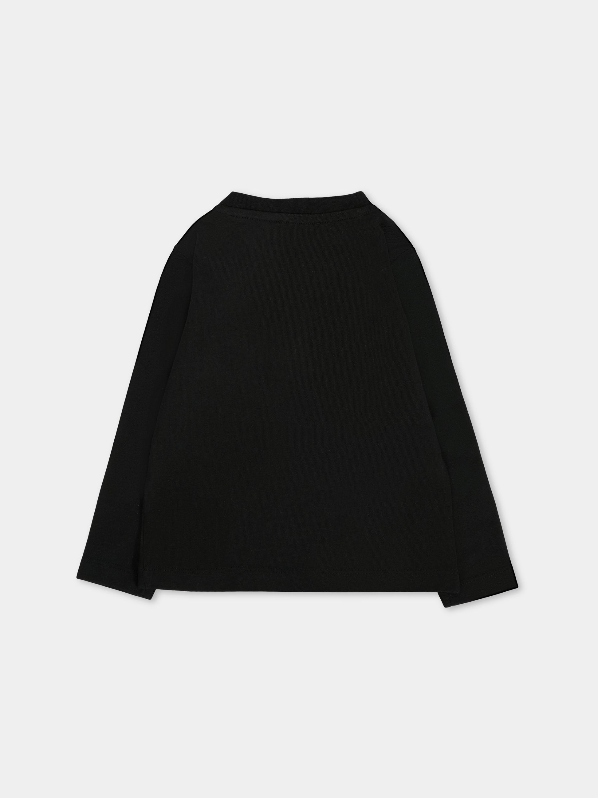 T-shirt nera per neonato con logo ricamato,Richmond,RIA25035TS BLACK