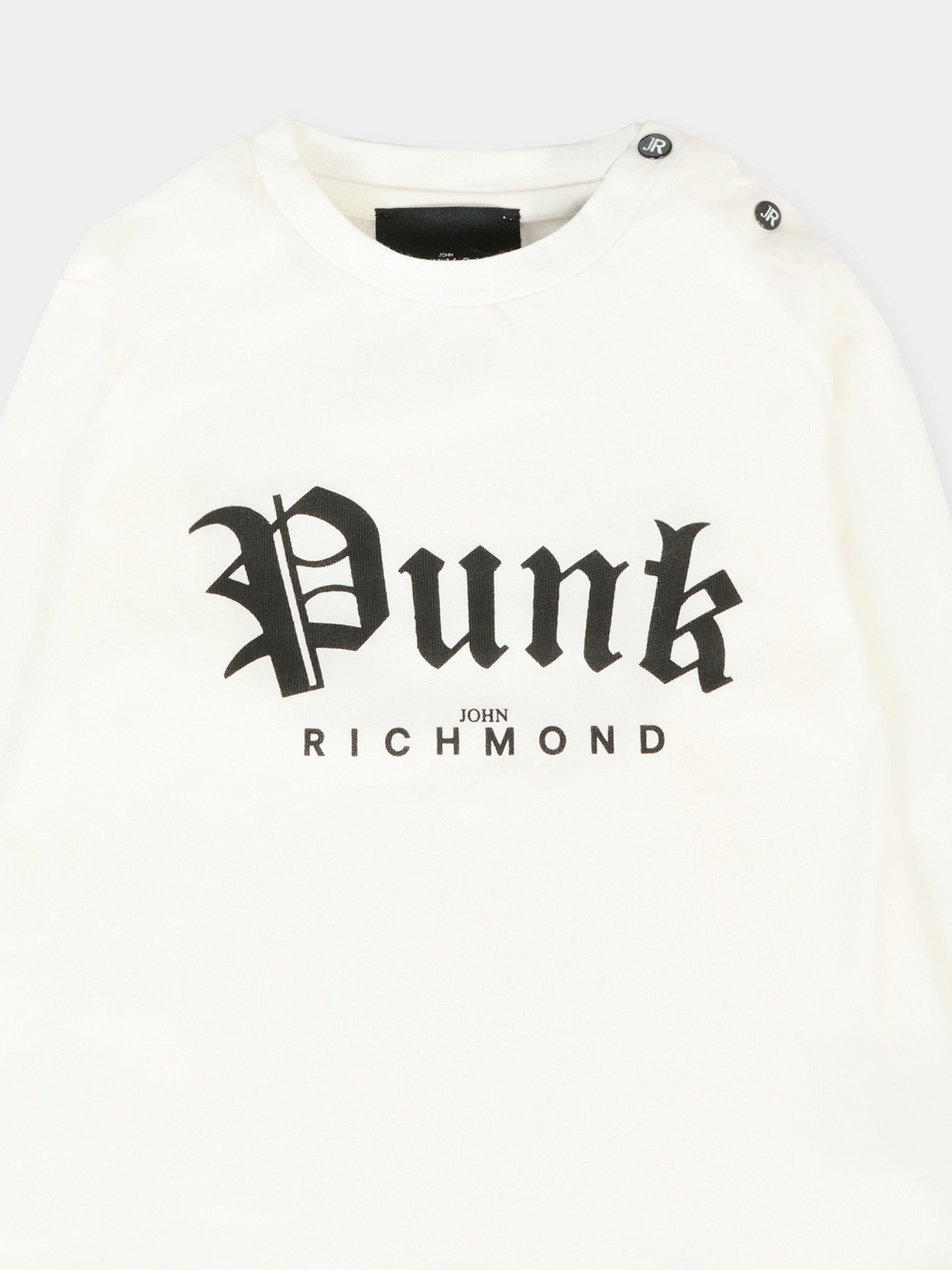 T-shirt bianca per neonata con scritta e logo,Richmond,RIA25097TS WHITE