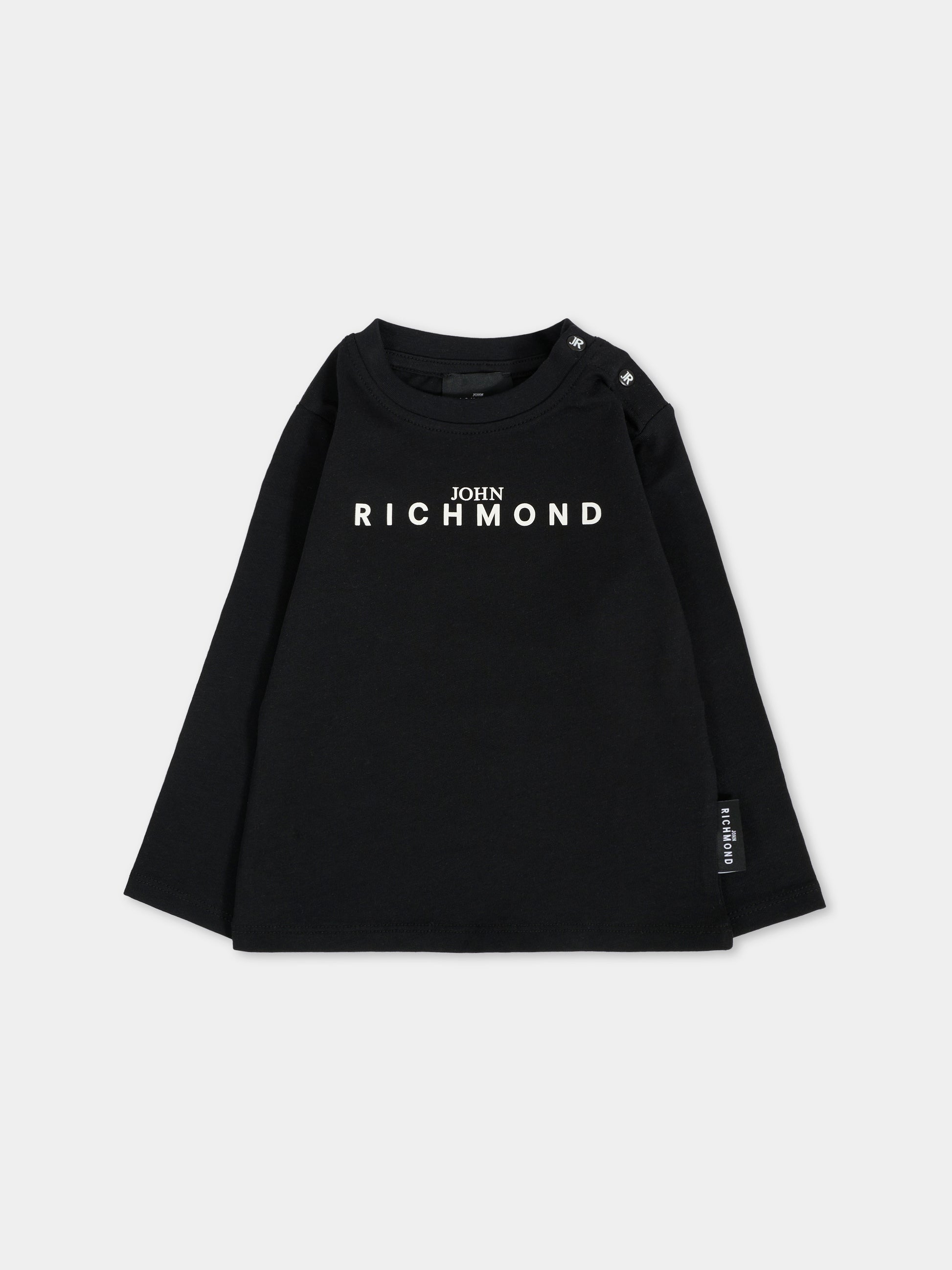 T-shirt nera per neonati con logo,Richmond,RIA25012TS BLACK
