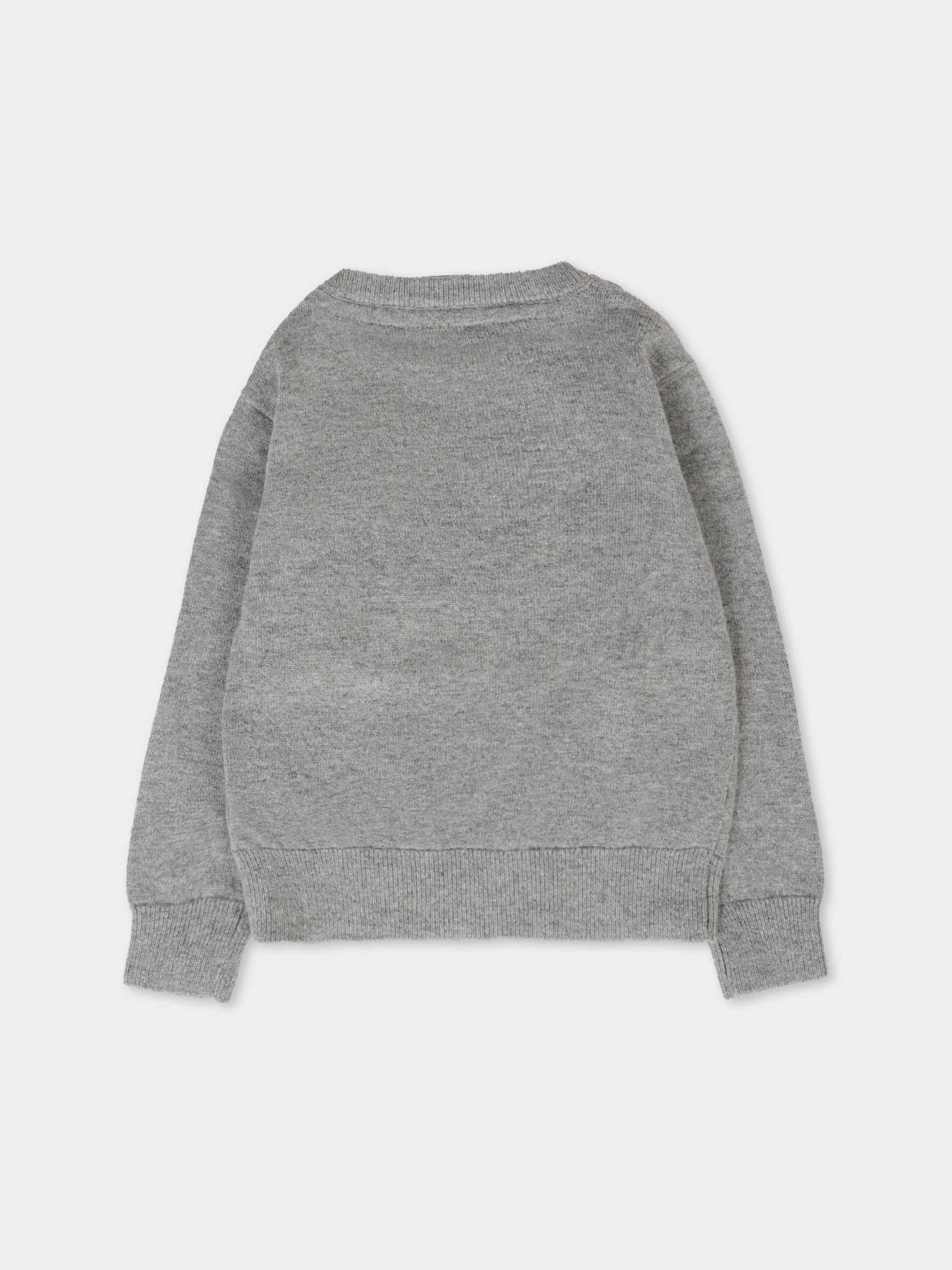 Maglione grigio per neonato con logo celeste,Richmond,RIA25009MA GREY STEEL